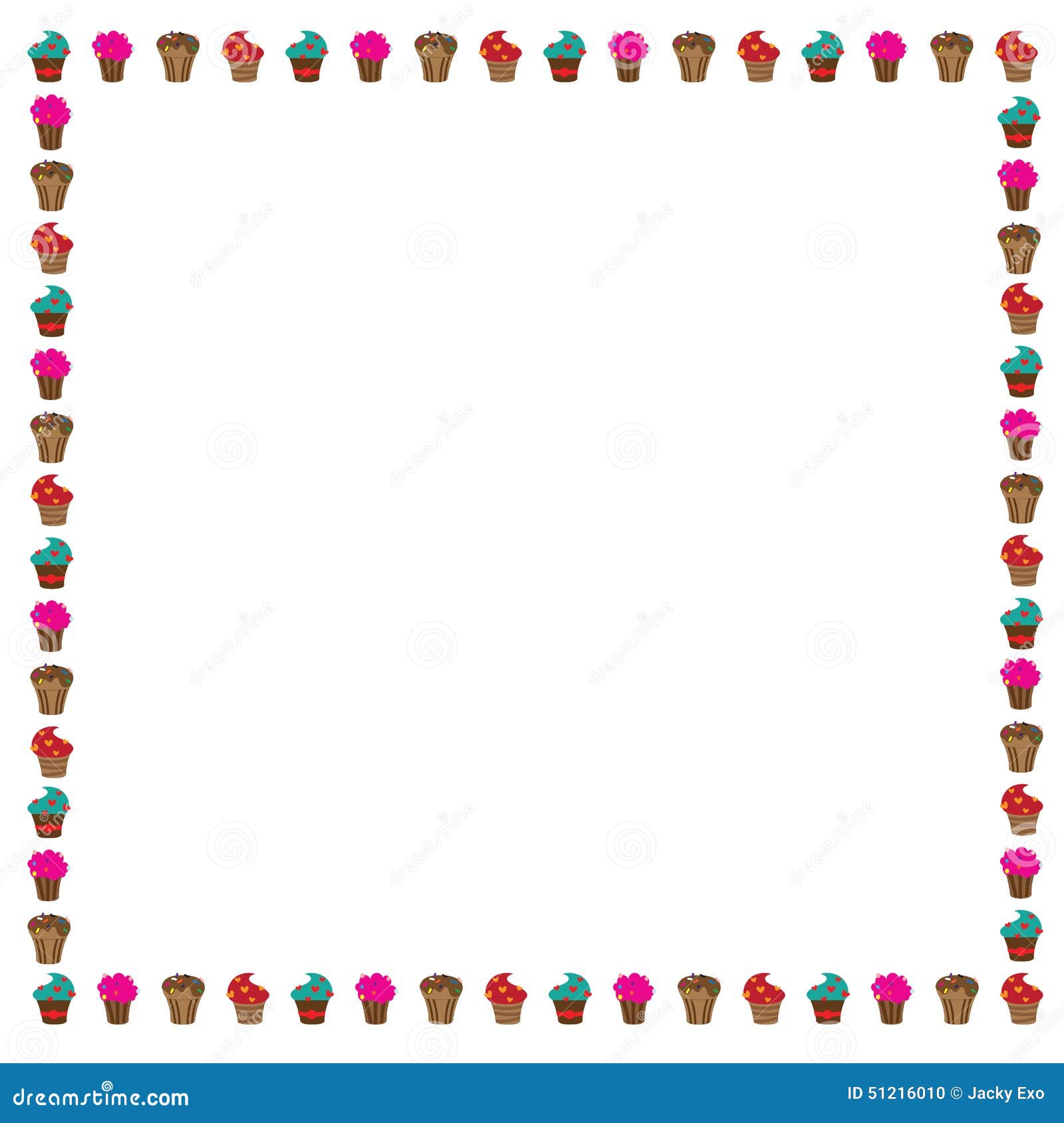 Cup Cake Border Stock Photo - Image: 51216010