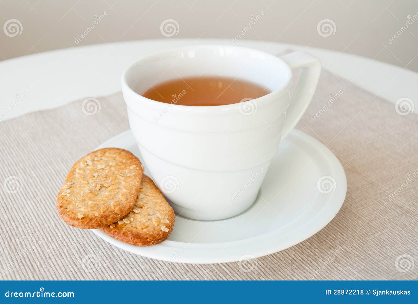 Cup Of Tea With Cereal Biscuits Royalty Free Stock Photos Image 28872218