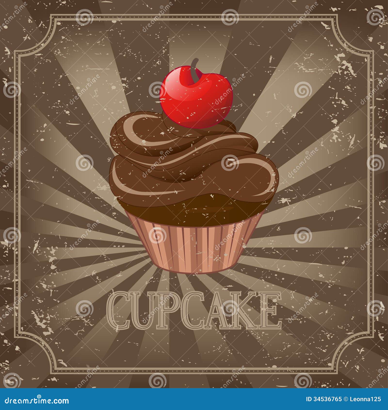 Free Cupcake vector  Illustration Stock  Vintage Background  Royalty vintage  cupcake free On Photo