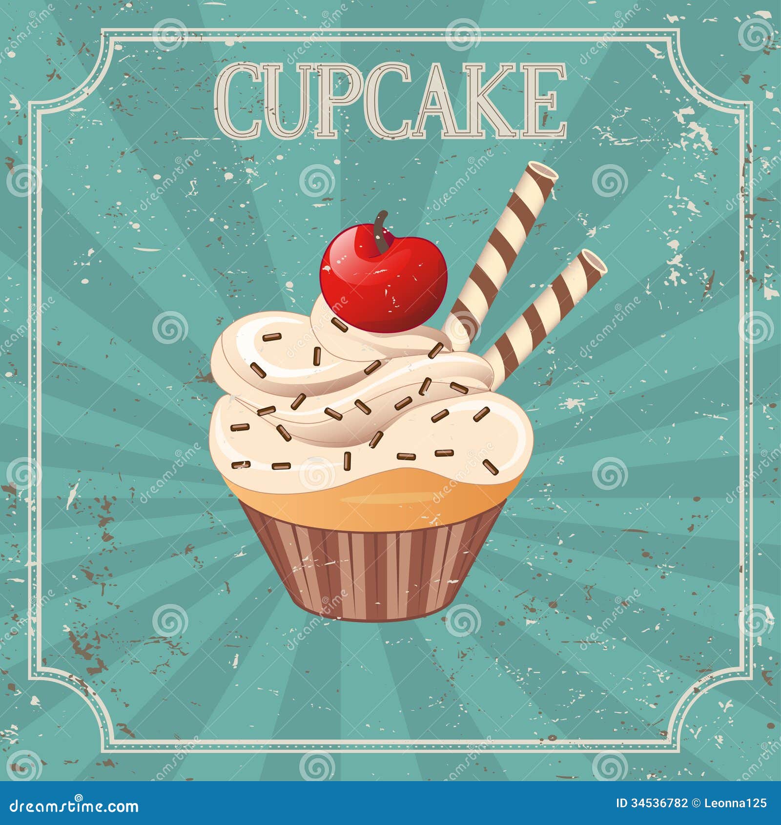 vintage clipart  On Cupcake Vintage Background Image Photography Illustration   Stock cupcake