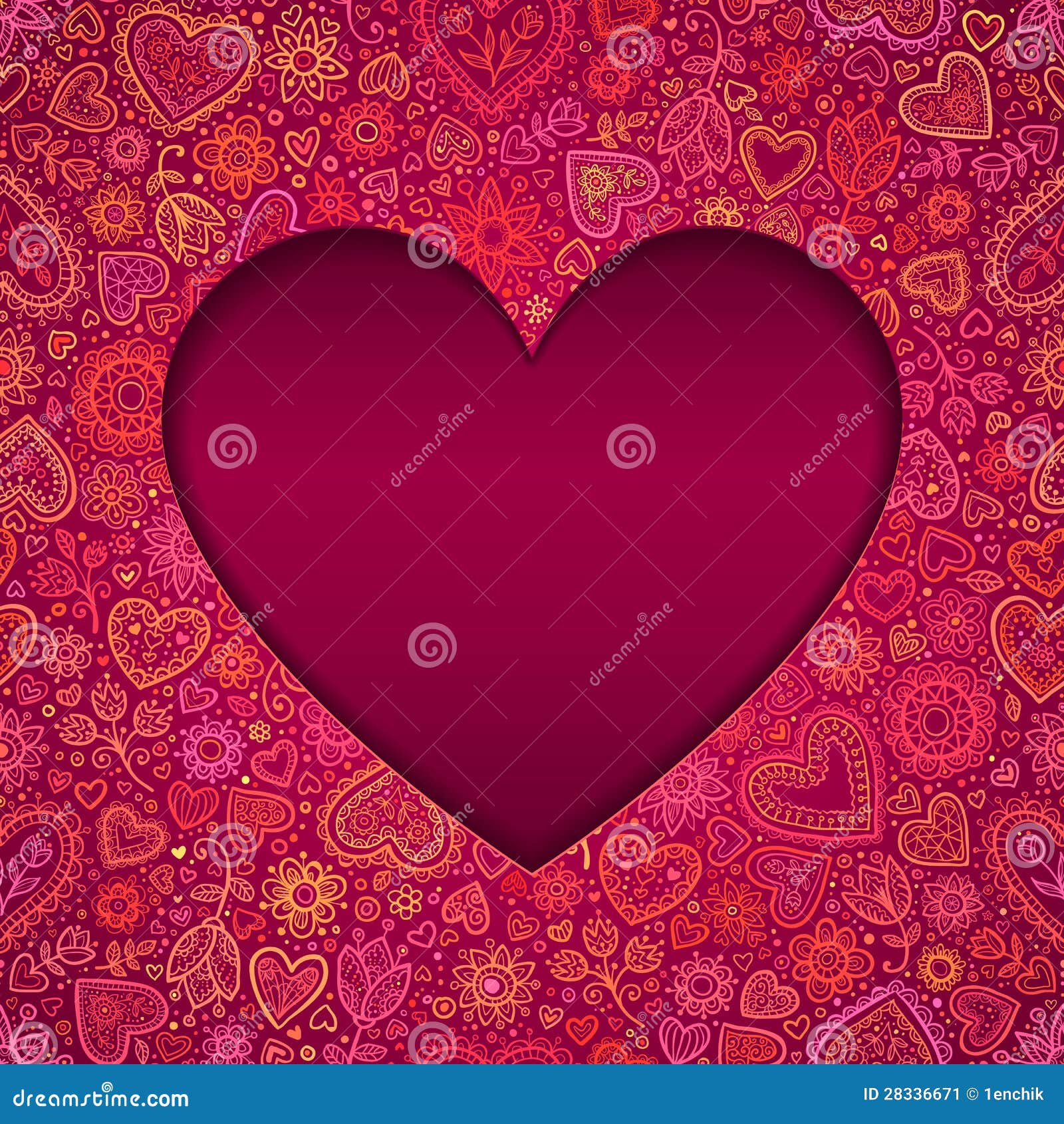 Cut Out Paper Heart Valentines Day Card Stock Image - Image: 28336671