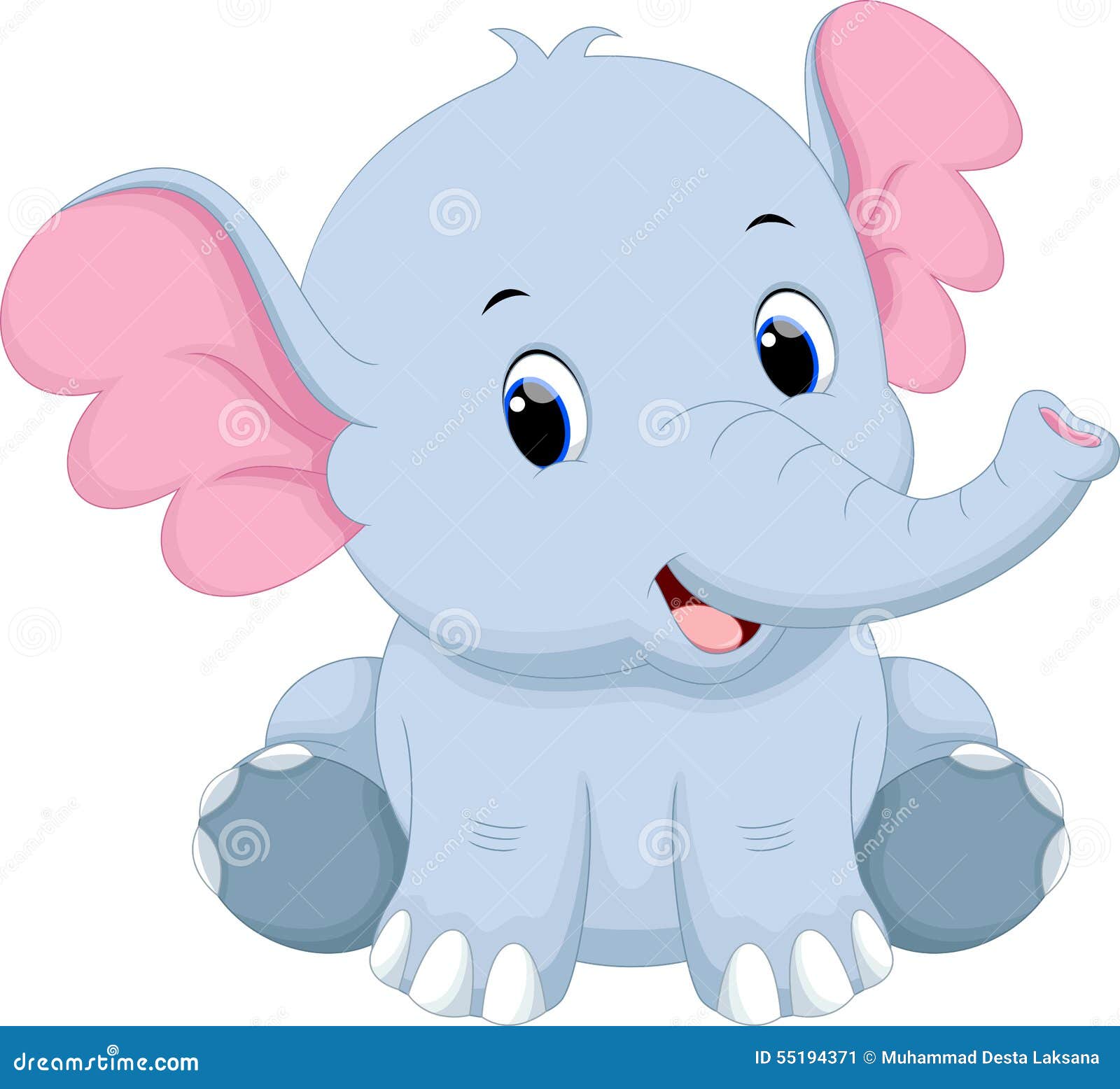 Cute Baby Elephant Cartoon Stock Illustration - Image ...
