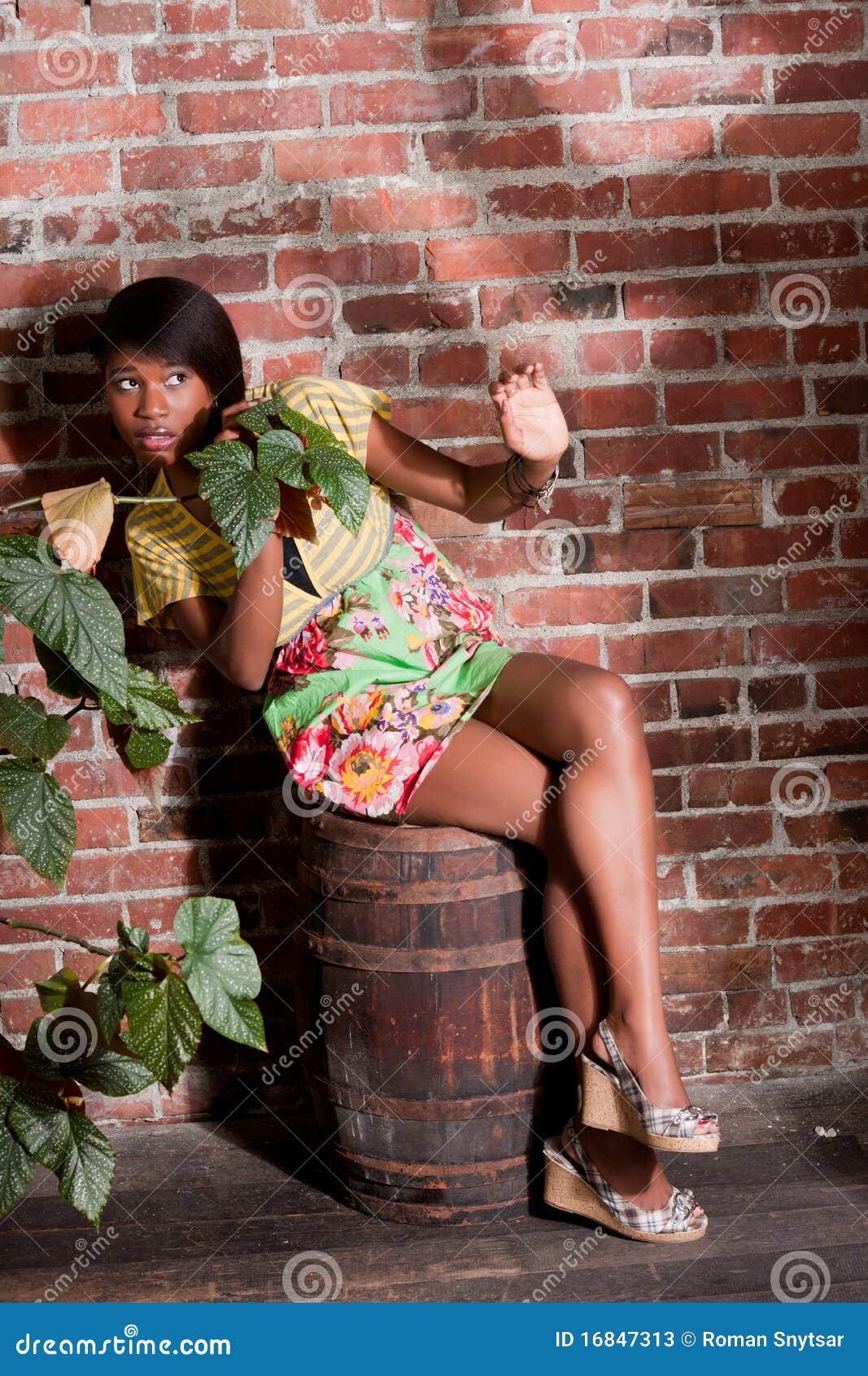 Cute Black Girl Scared By A Monster Stock Photos - Image: 16847313
