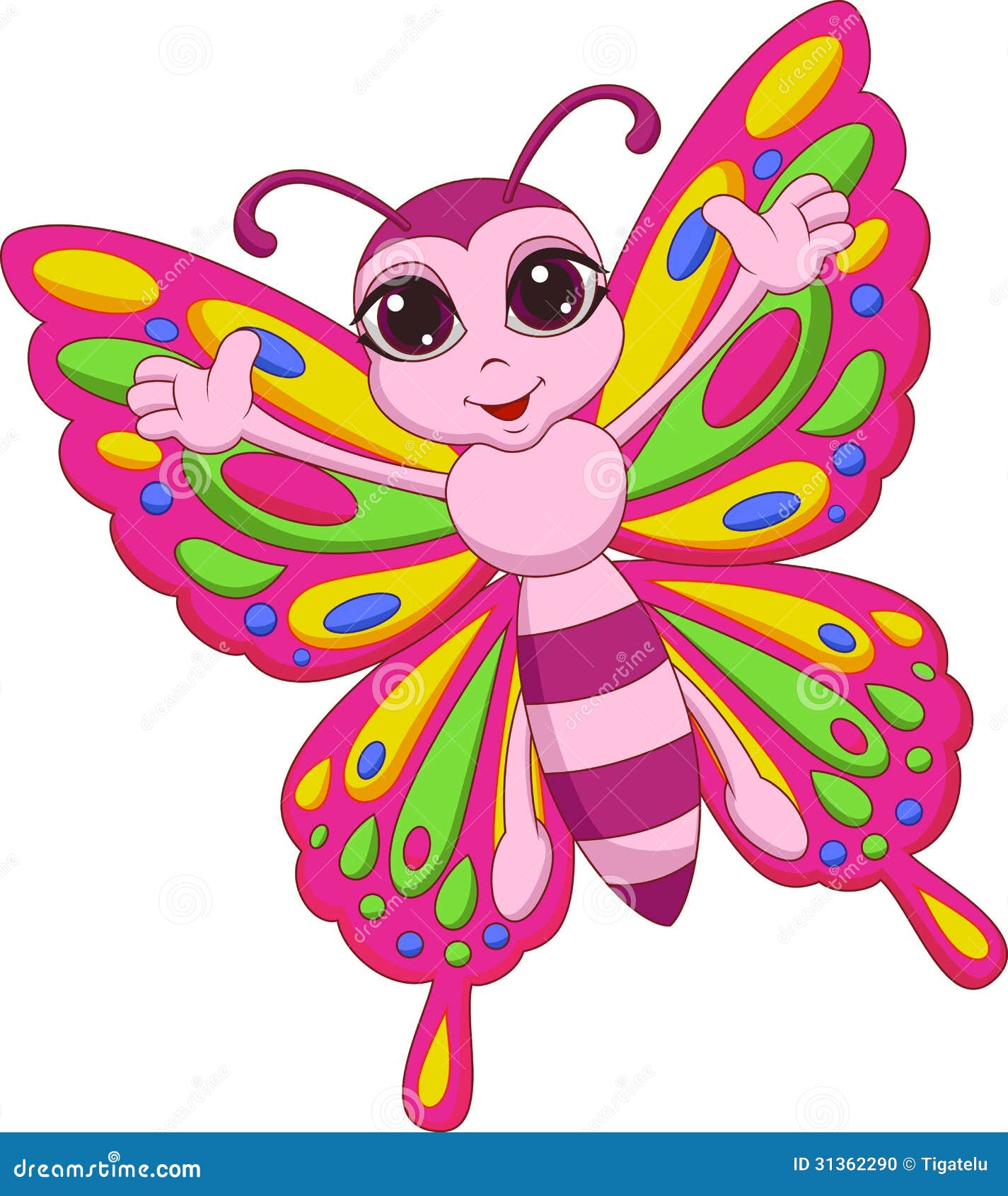 Cute Butterfly Cartoon Stock Photo - Image: 31362290