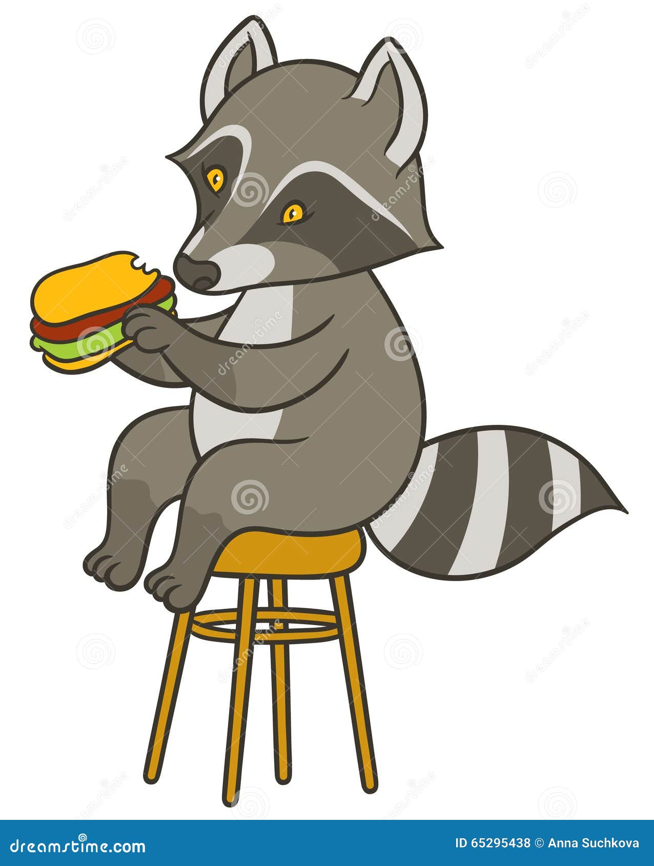 cute cartoon raccoon holding big tasty sandwich stock raccoon christmas cards
