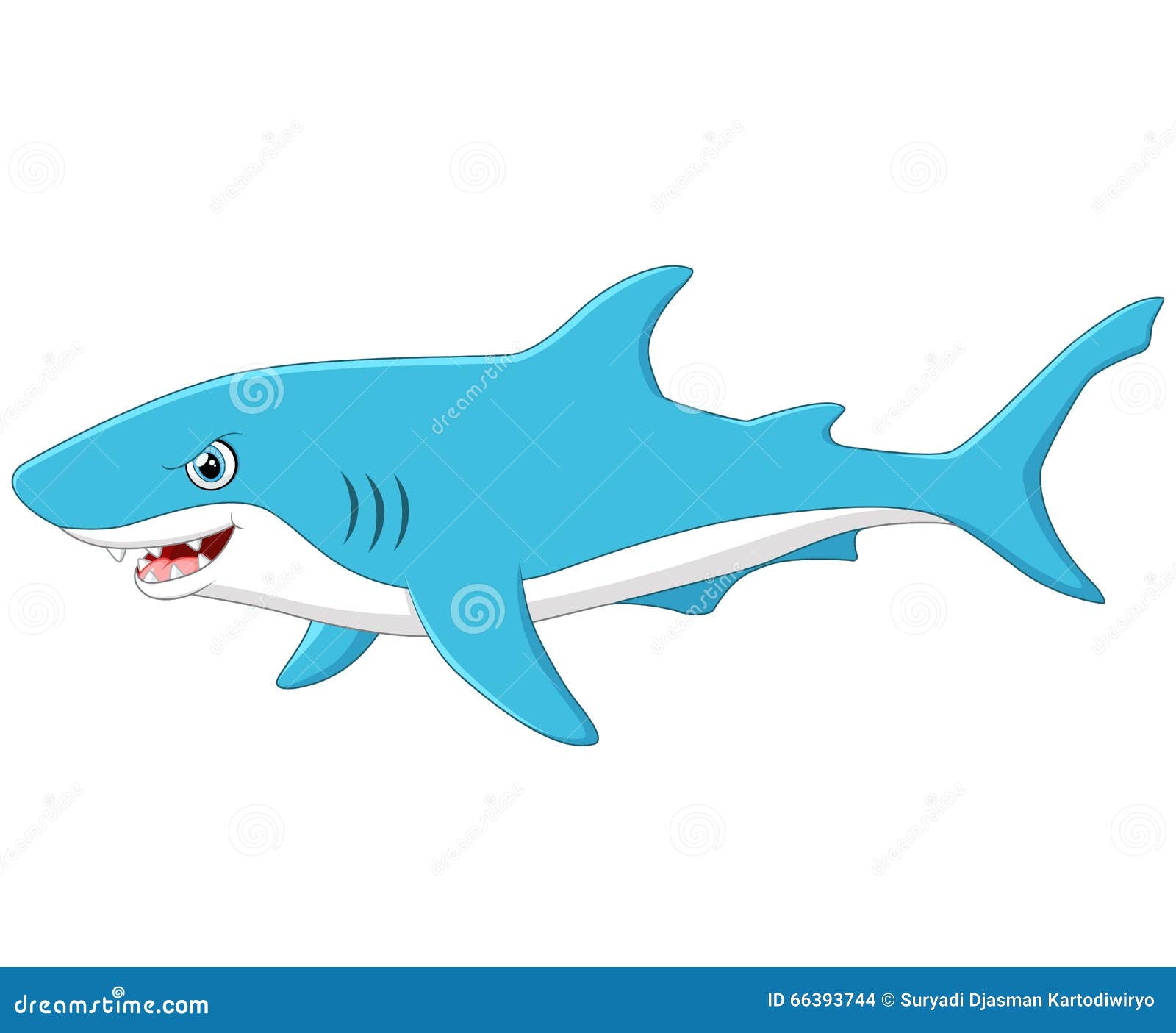 Cute Cartoon Shark Stock Vector - Image: 66393744