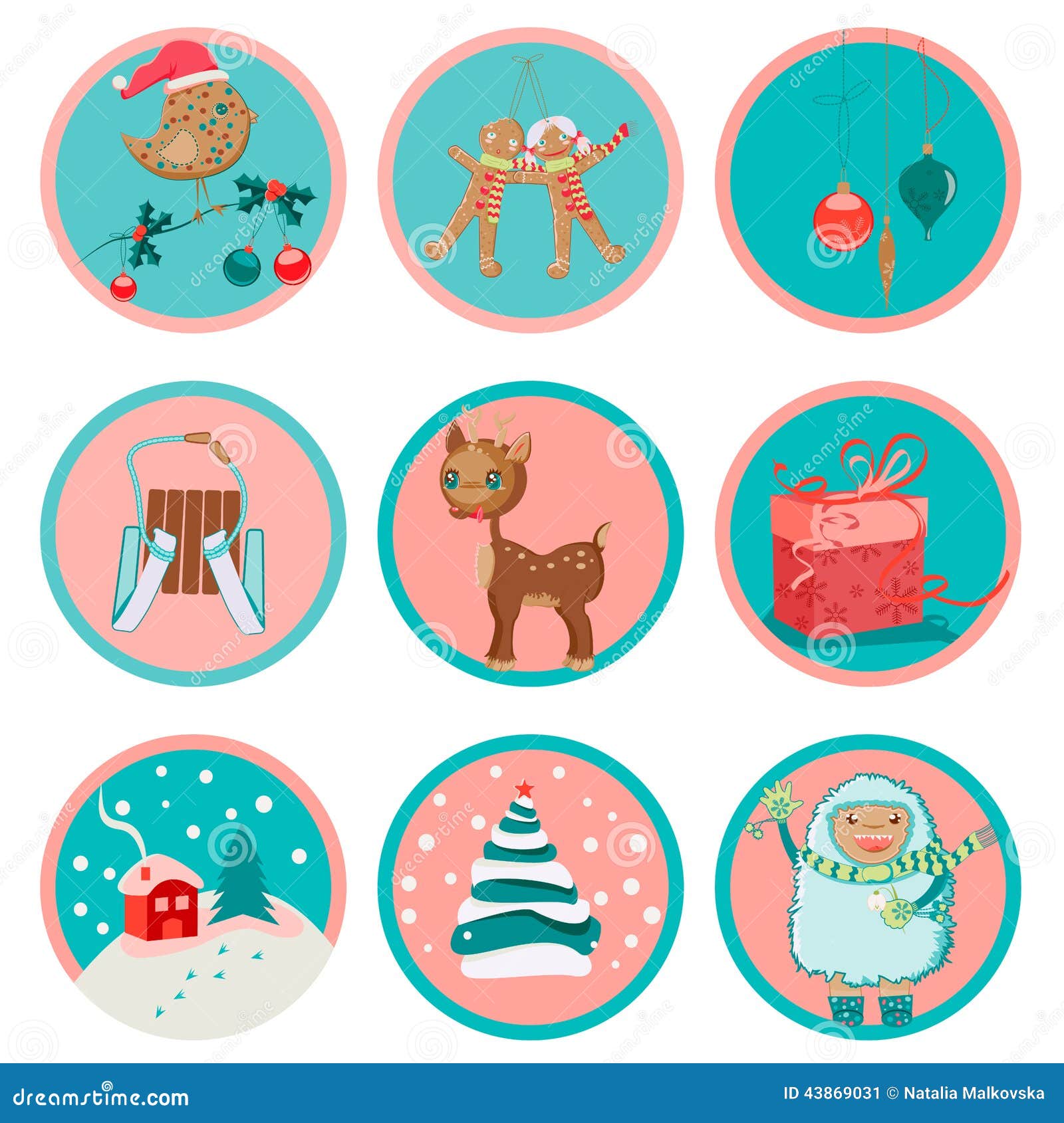 Cute Christmas Icons Stock Vector - Image: 43869031