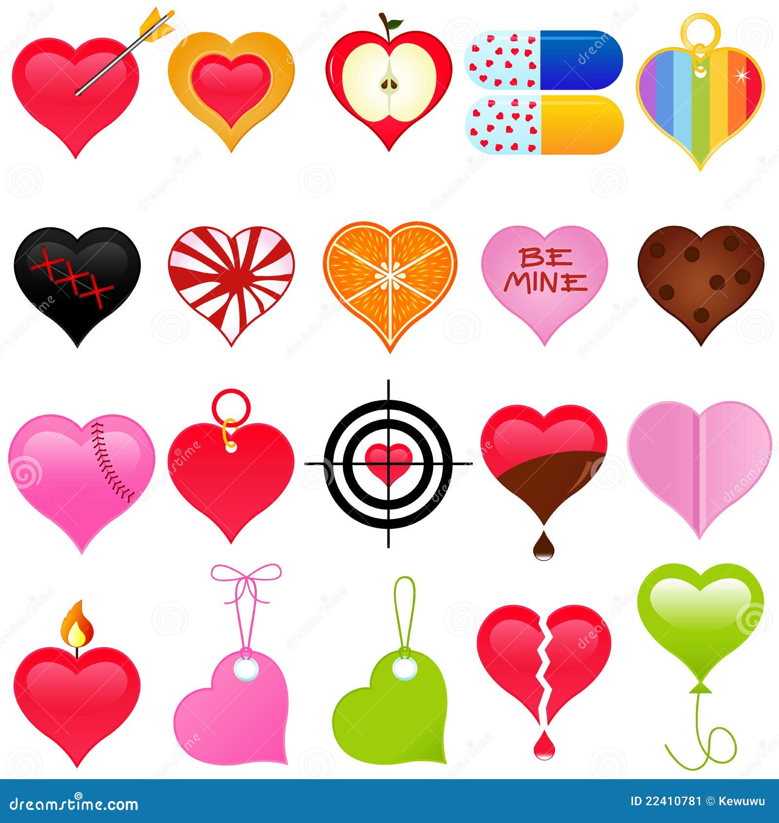 A Cute Collection Of Colorful Heart For Valentine Stock Image - Image