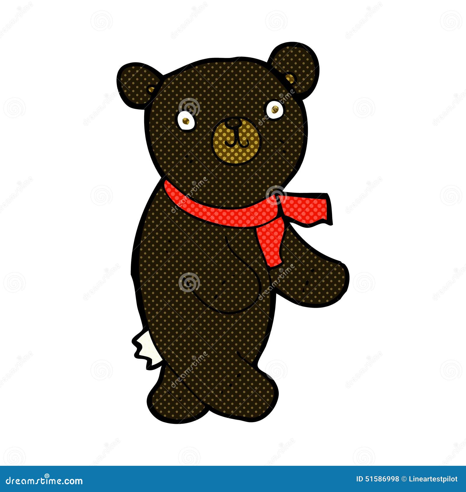 Cute Comic Cartoon Black Teddy Bear Stock Illustration Image 51586998