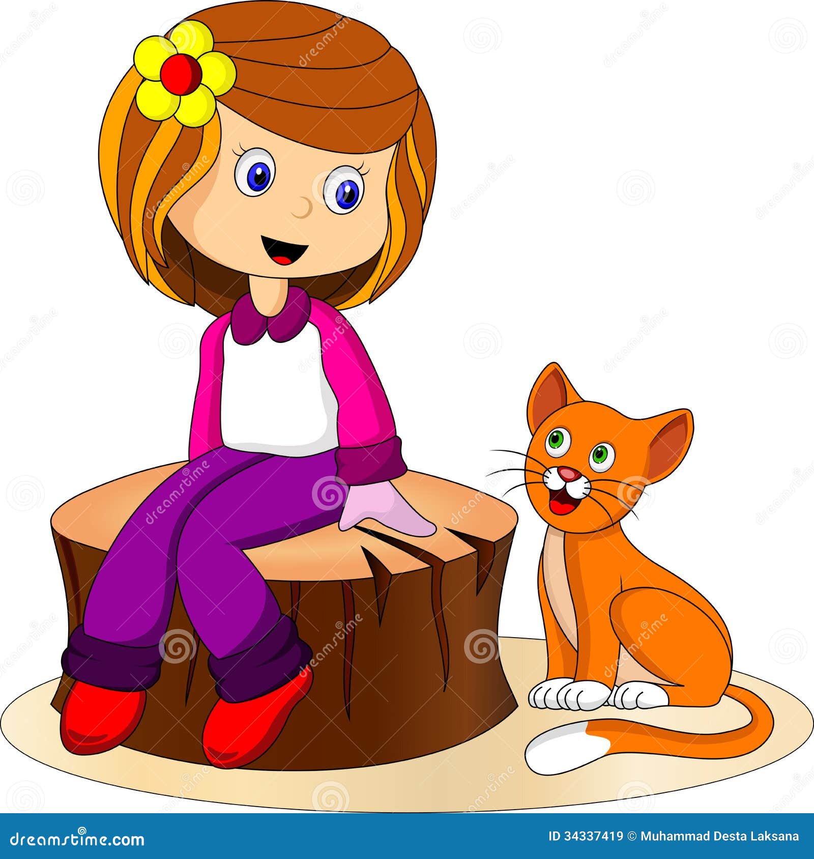 clipart girl with cat - photo #3