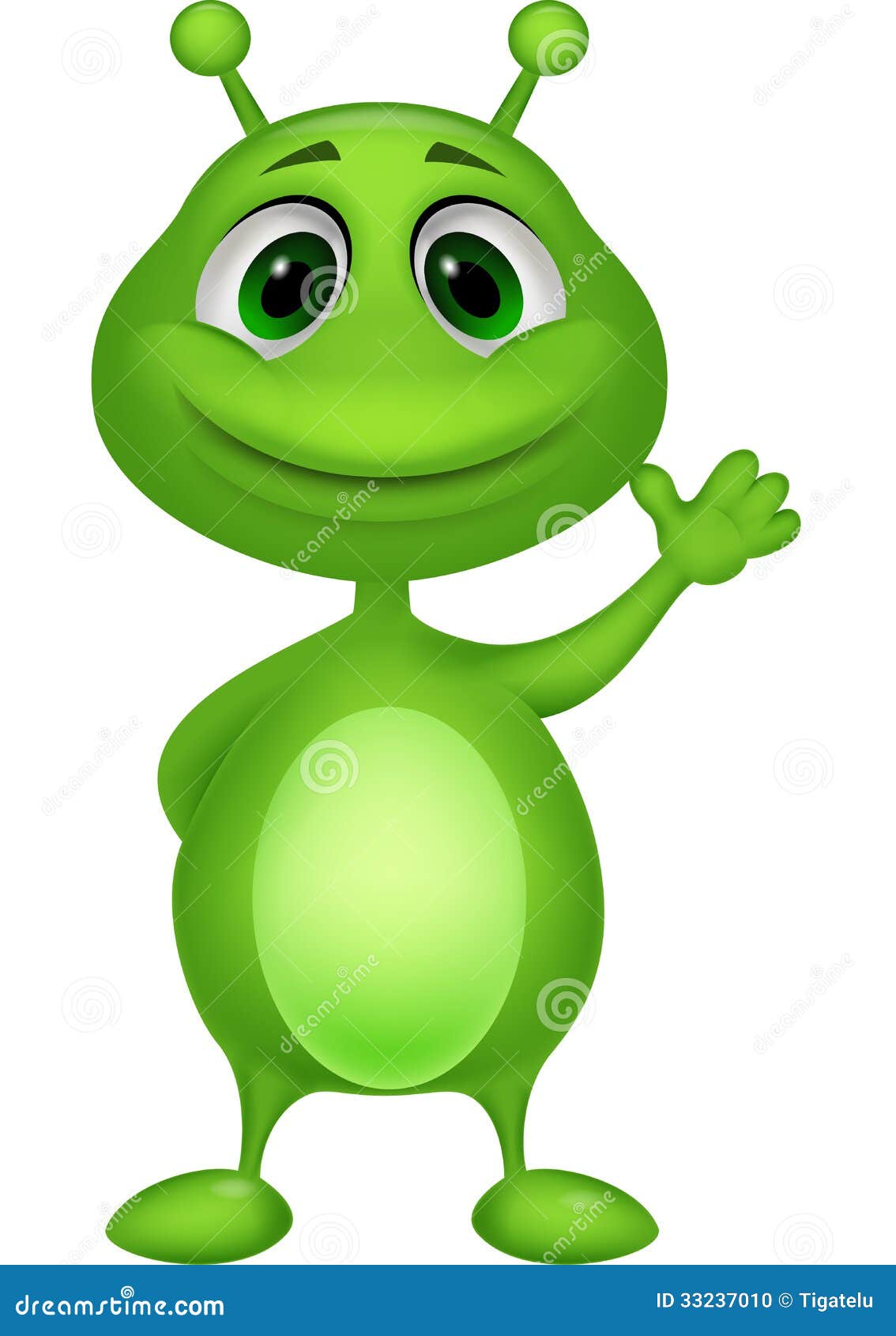 Cute Green Alien Cartoon Stock Photo - Image: 33237010