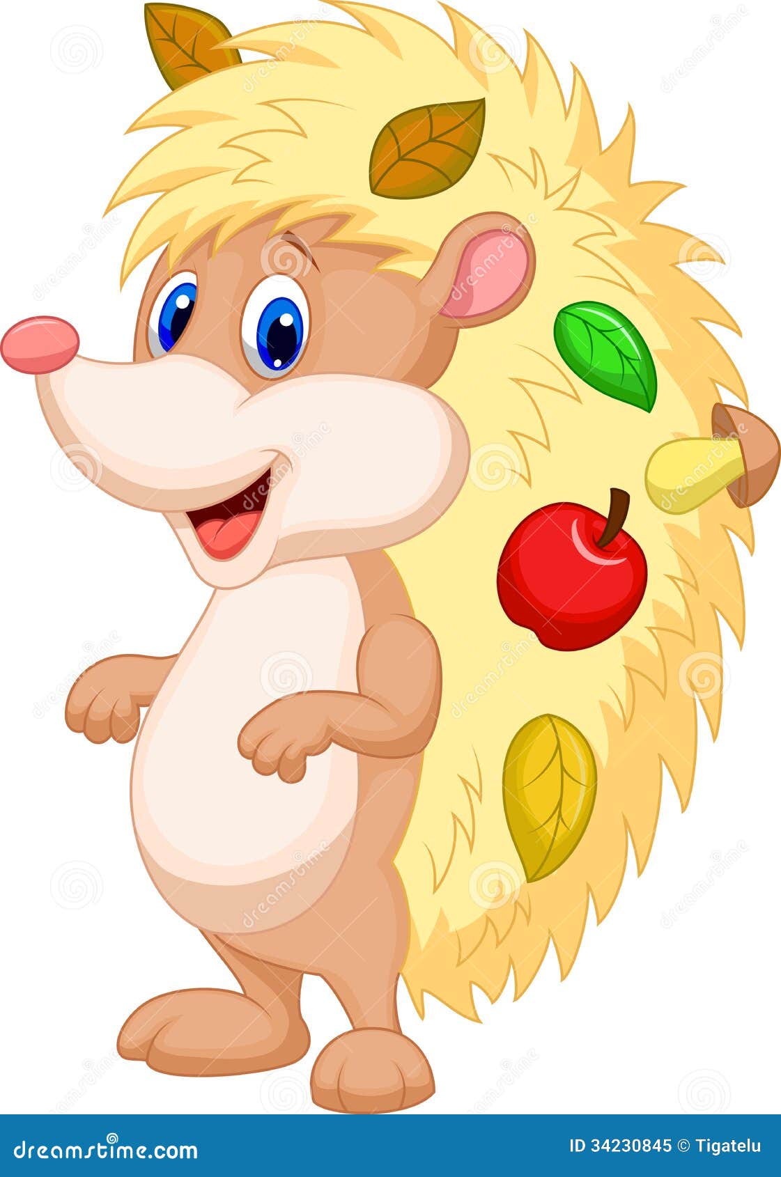Cute Hedgehog Cartoon Royalty Free Stock Photo - Image: 34230845
