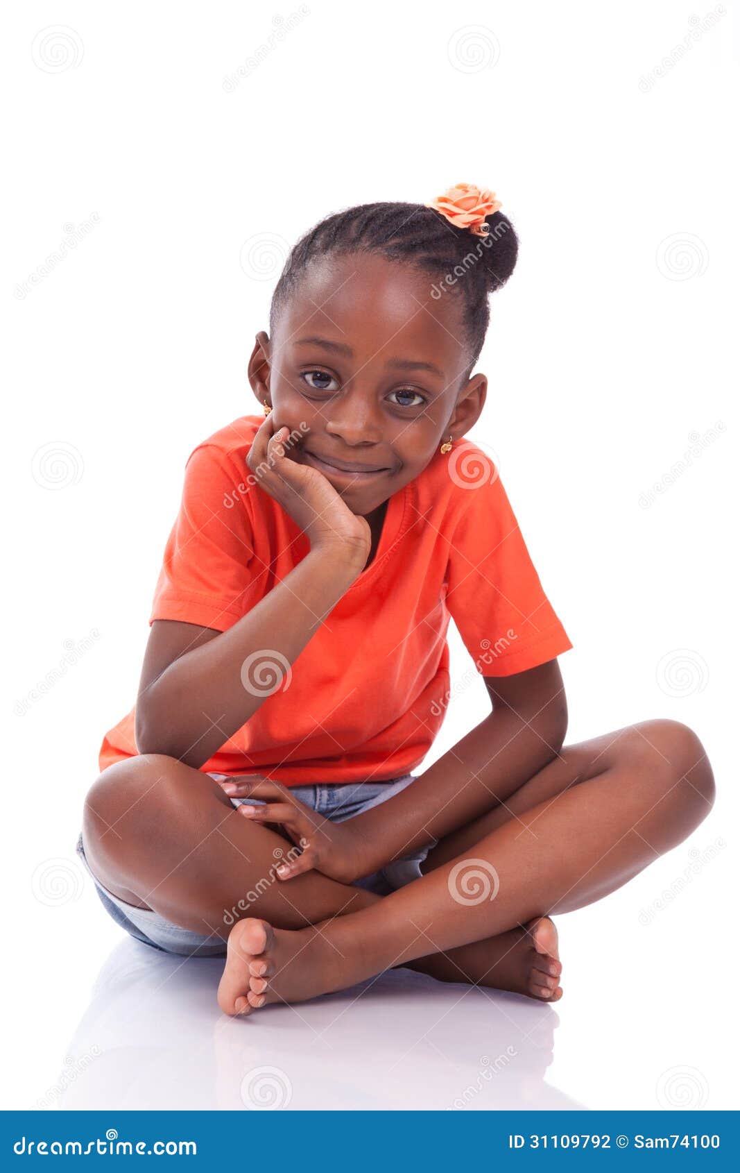 African American Little Girl Sitting
