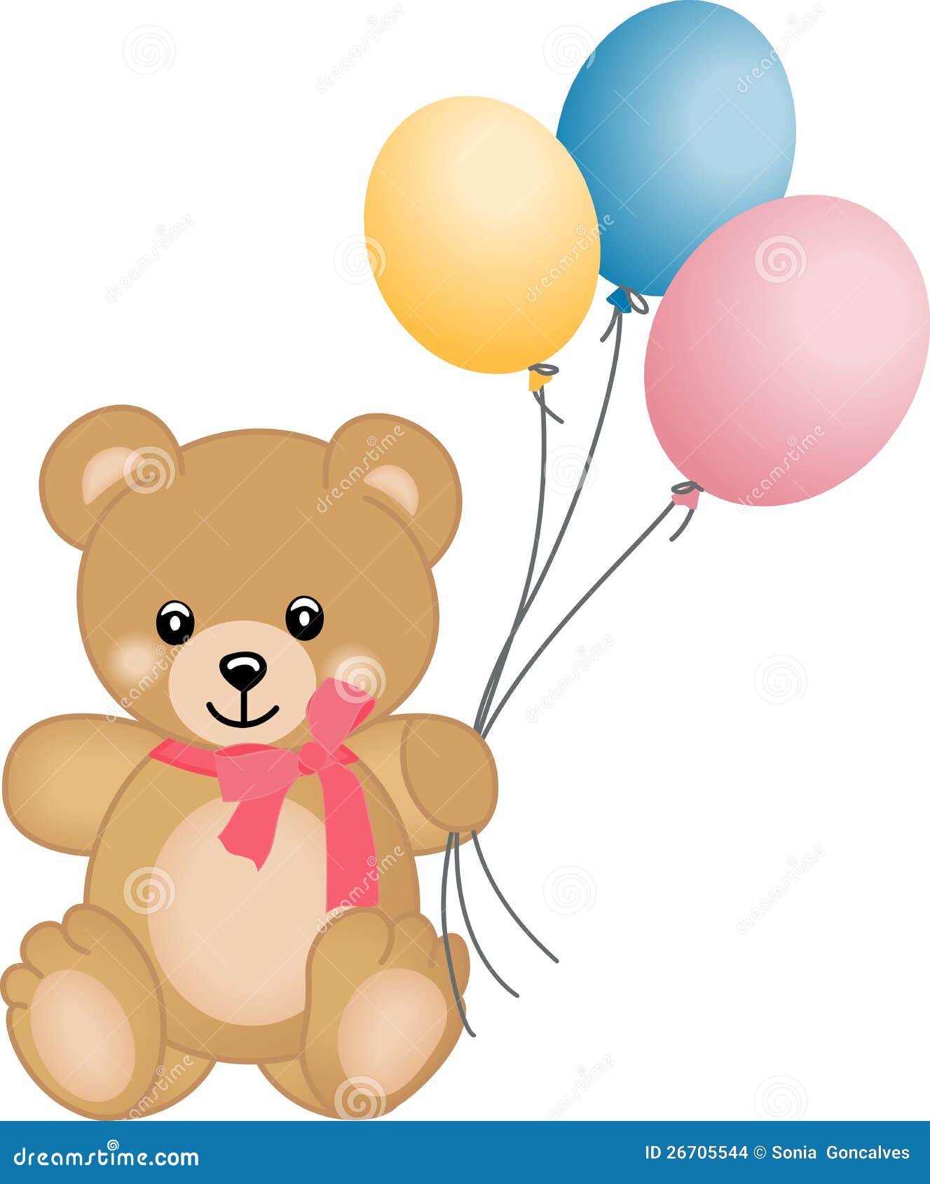 teddy bear holding balloons clipart - photo #7