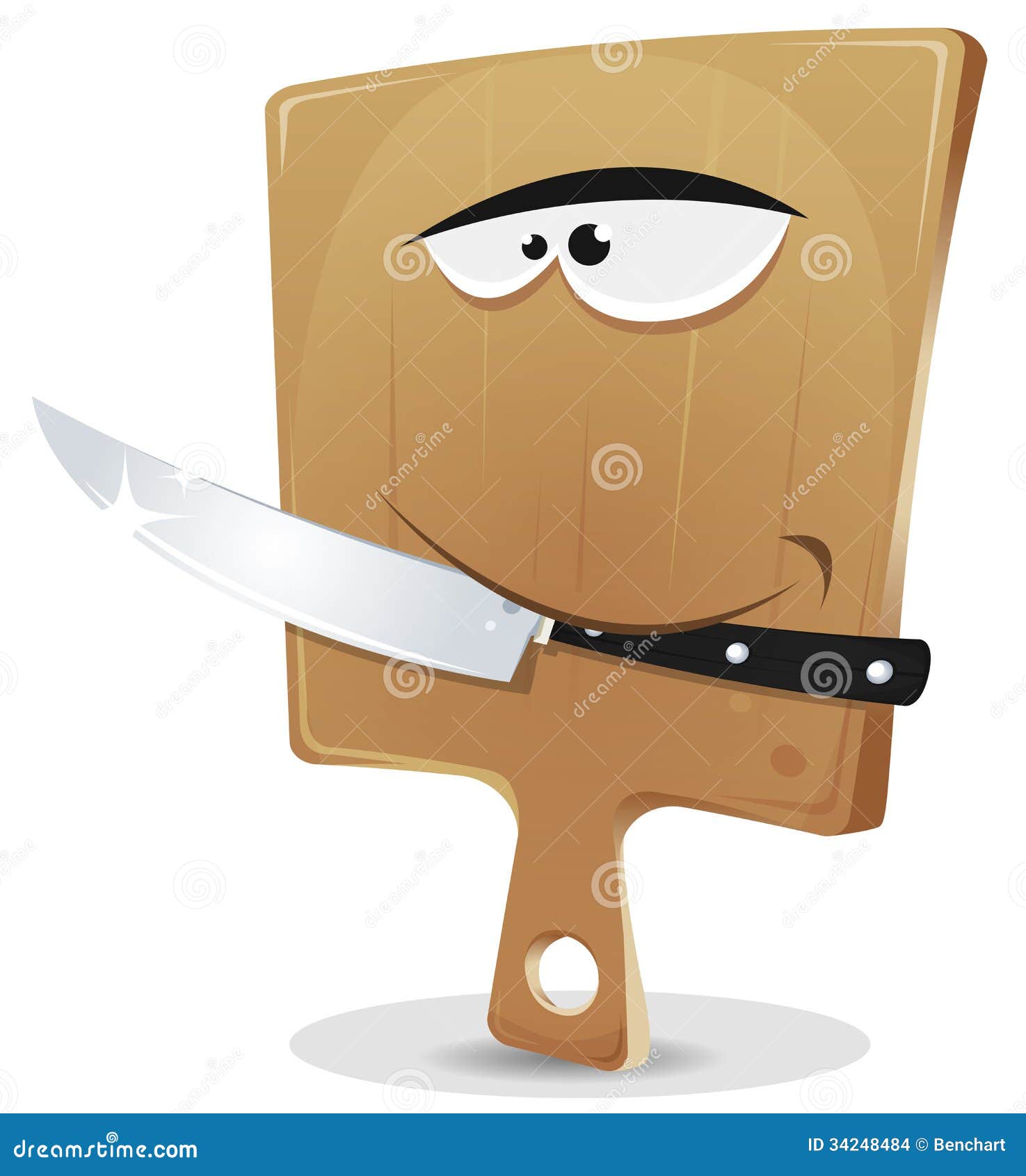 Cartoon Knife and Cutting Board