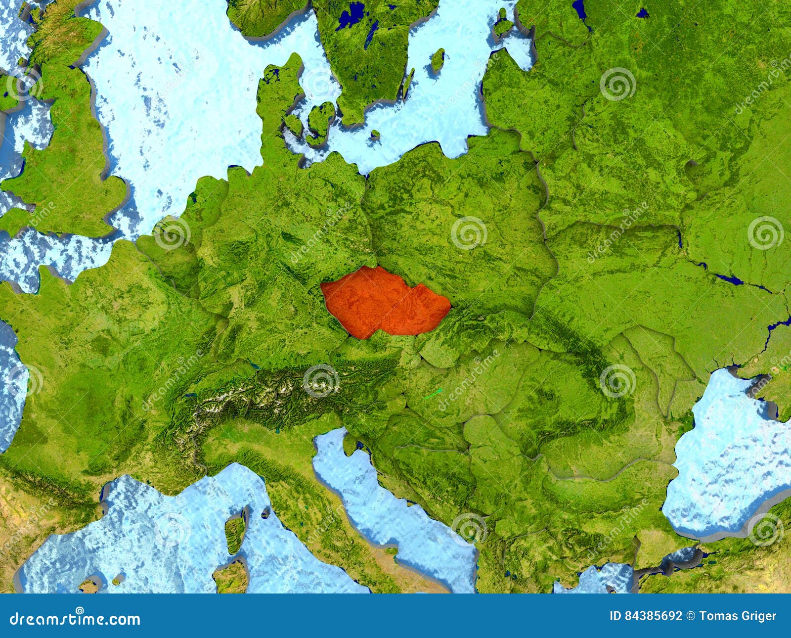 Czech Republic In Red Stock Illustration Illustration Of Country