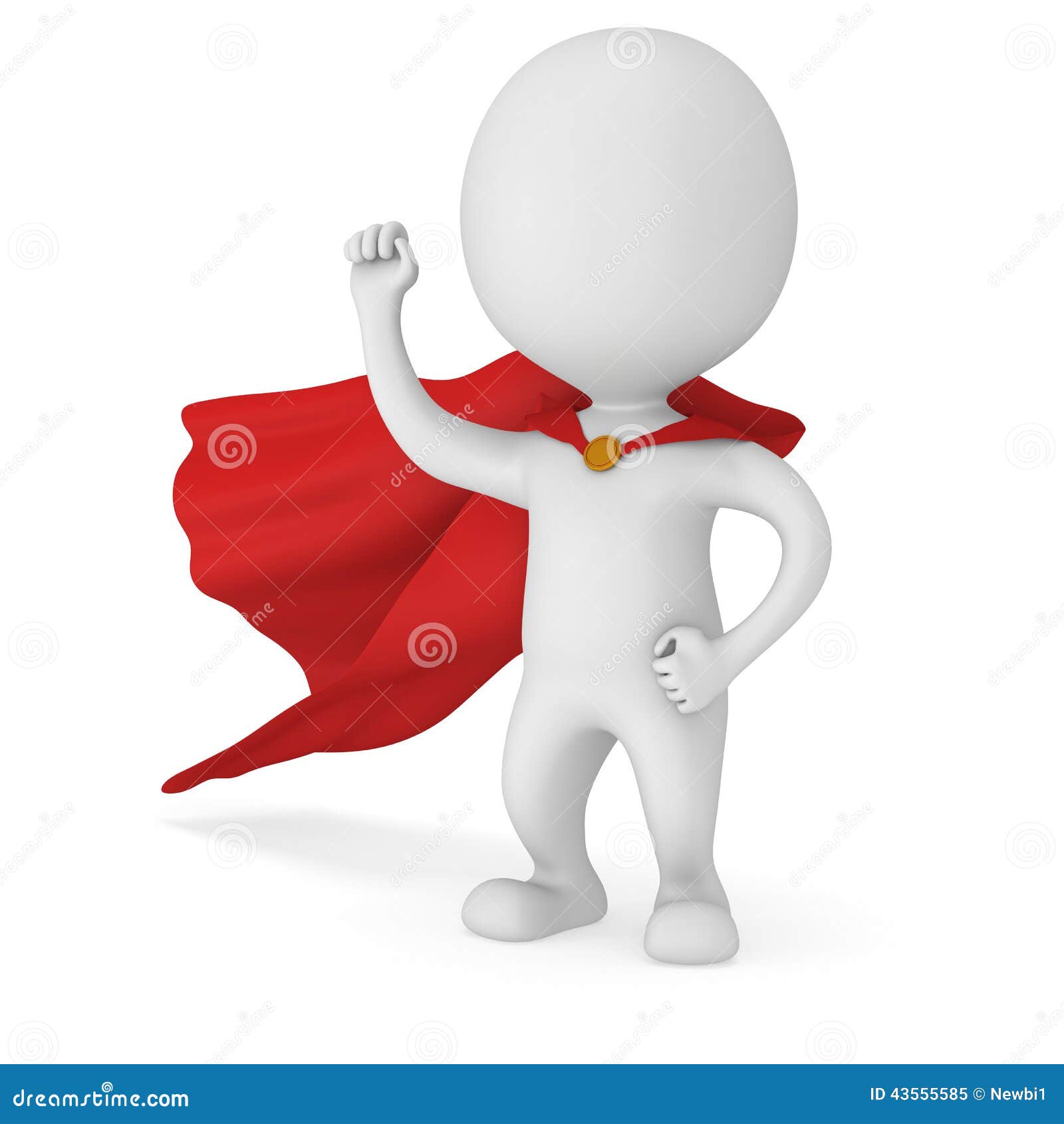D Man Brave Superhero With Red Cloak Stock Illustration D Man Brave Superhero With Red Cloak Stock Illustration
