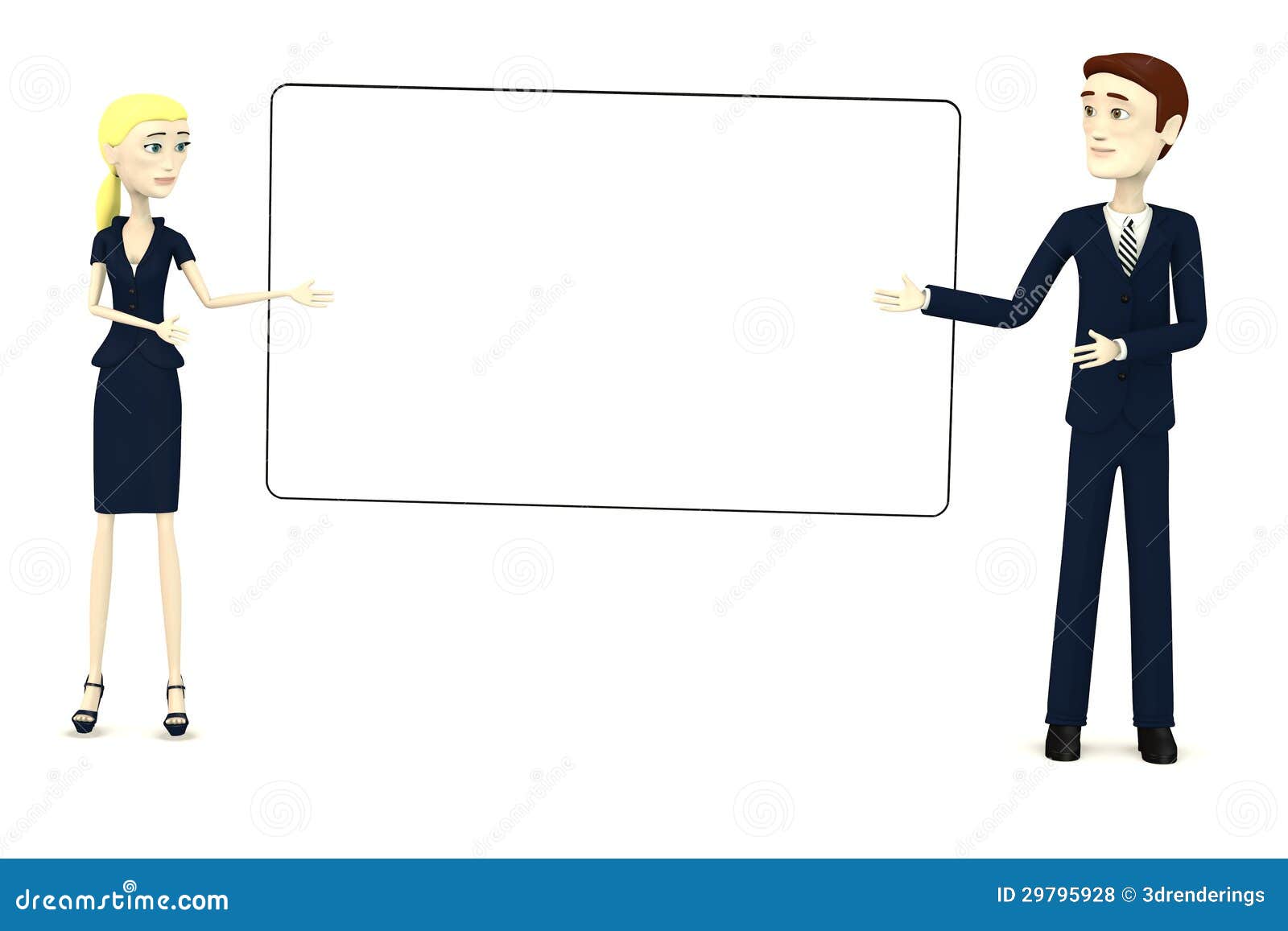 Cartoon Characters With Empty Board3 Royalty Free Stock ...
