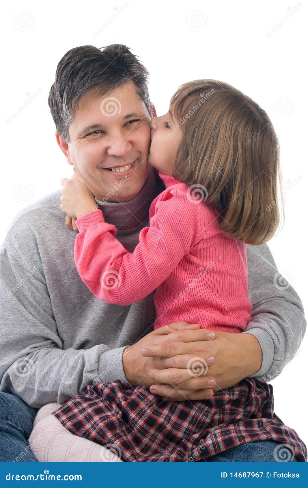 Father Kissing Daughter Smooch