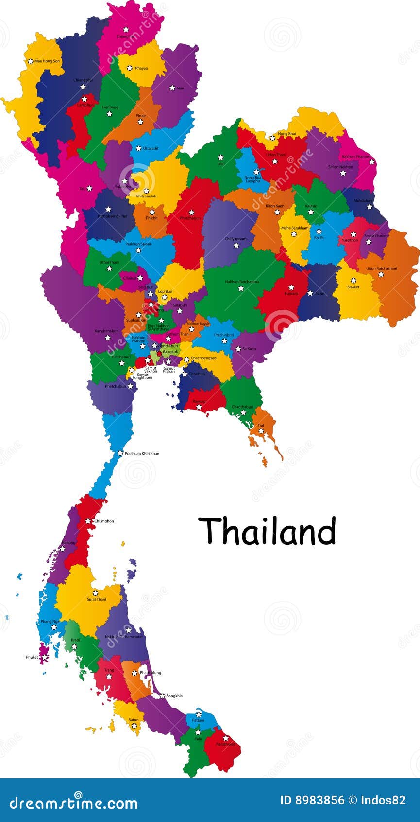 De Kaart Van Thailand Royalty-vrije Stock Afbeelding - Beeld: 8983856