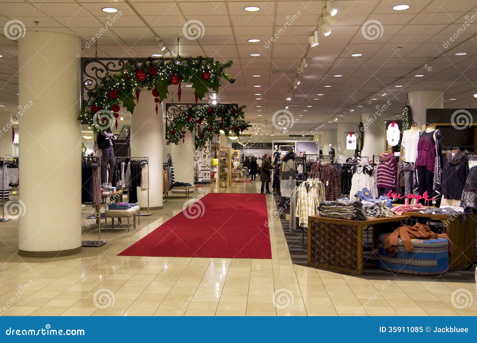 Editorial Image: Department store mall shopping christmas tree ligh