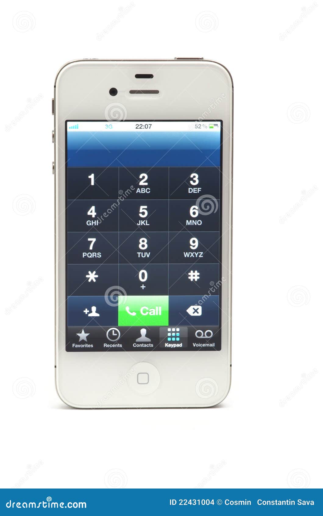 Editorial Stock Image: Dial number on iPhone 4