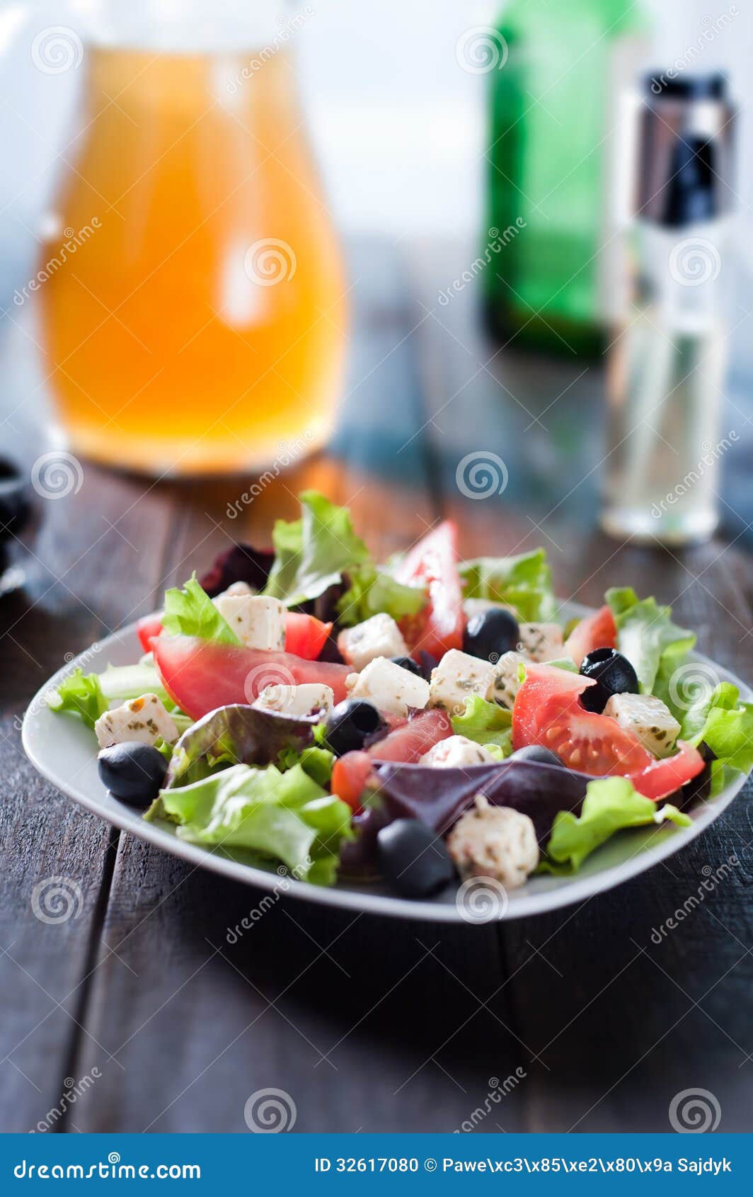 Diet And Healthy Mediterranean Salad Stock Photo - Image: 32617080