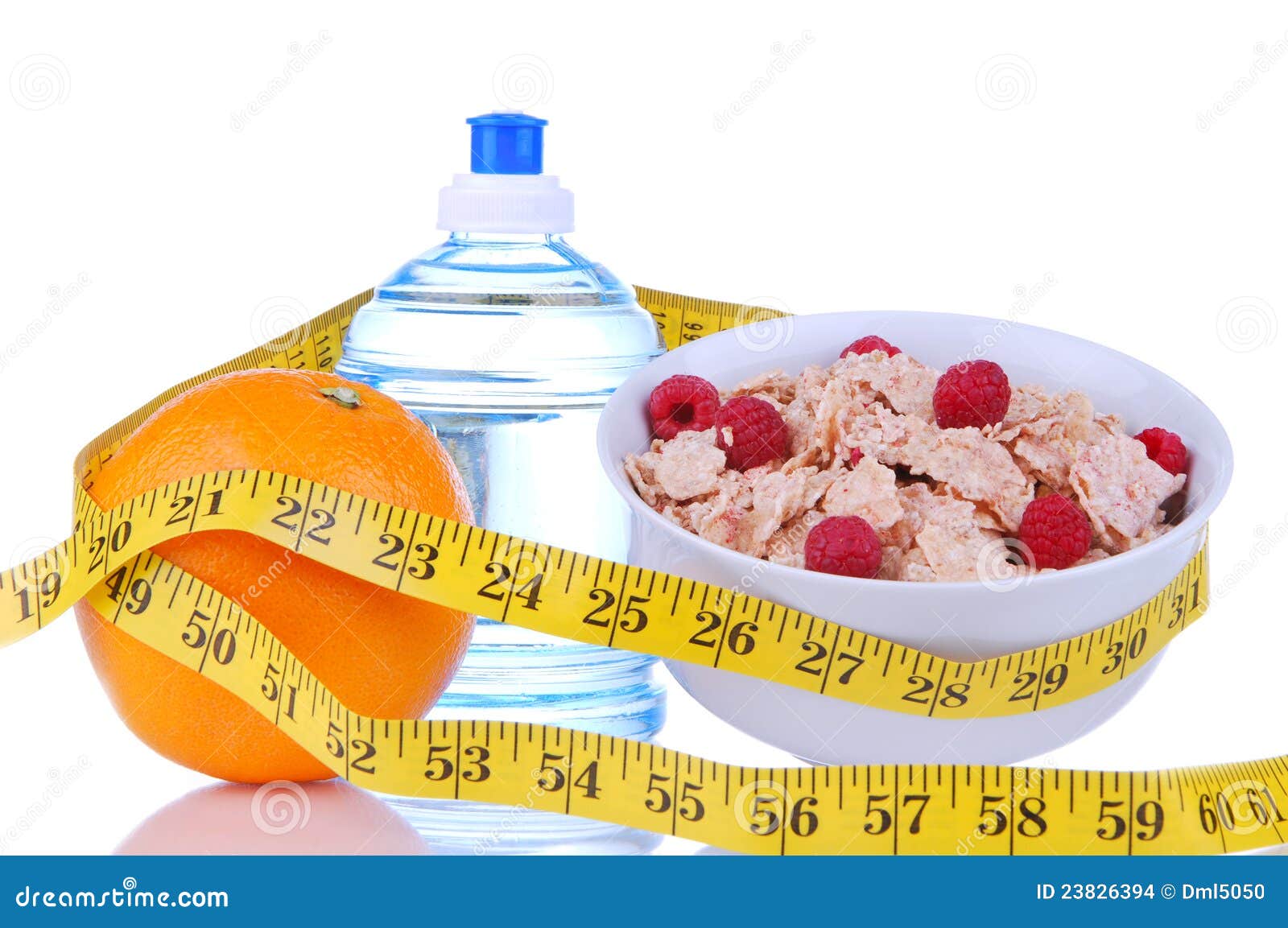 Diet Weight Loss Food Breakfast Tape Measure Stock Images - Image ...