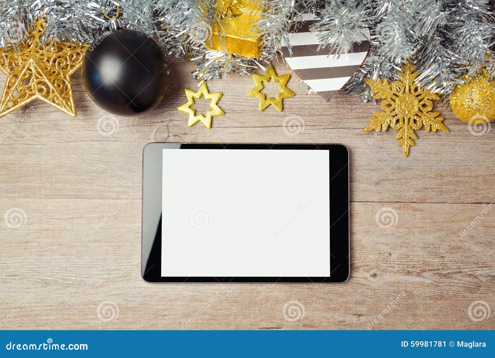 Digital Tablet Mock Up Template For Christmas App Presentation Or Website Promotion View From Digital Mock Up Templates