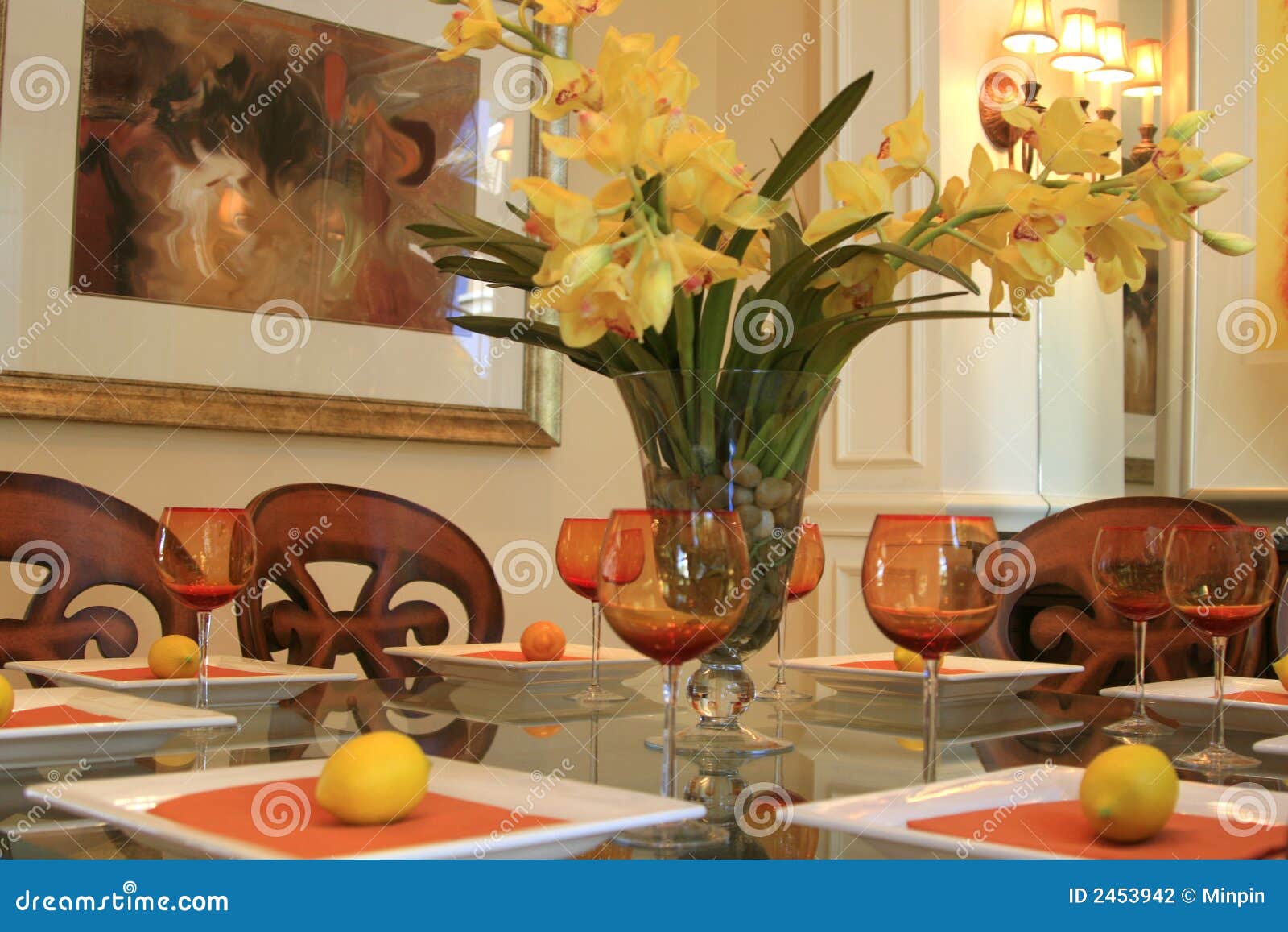 Dining Table With Centerpiece Stock Photography - Image: 2453942