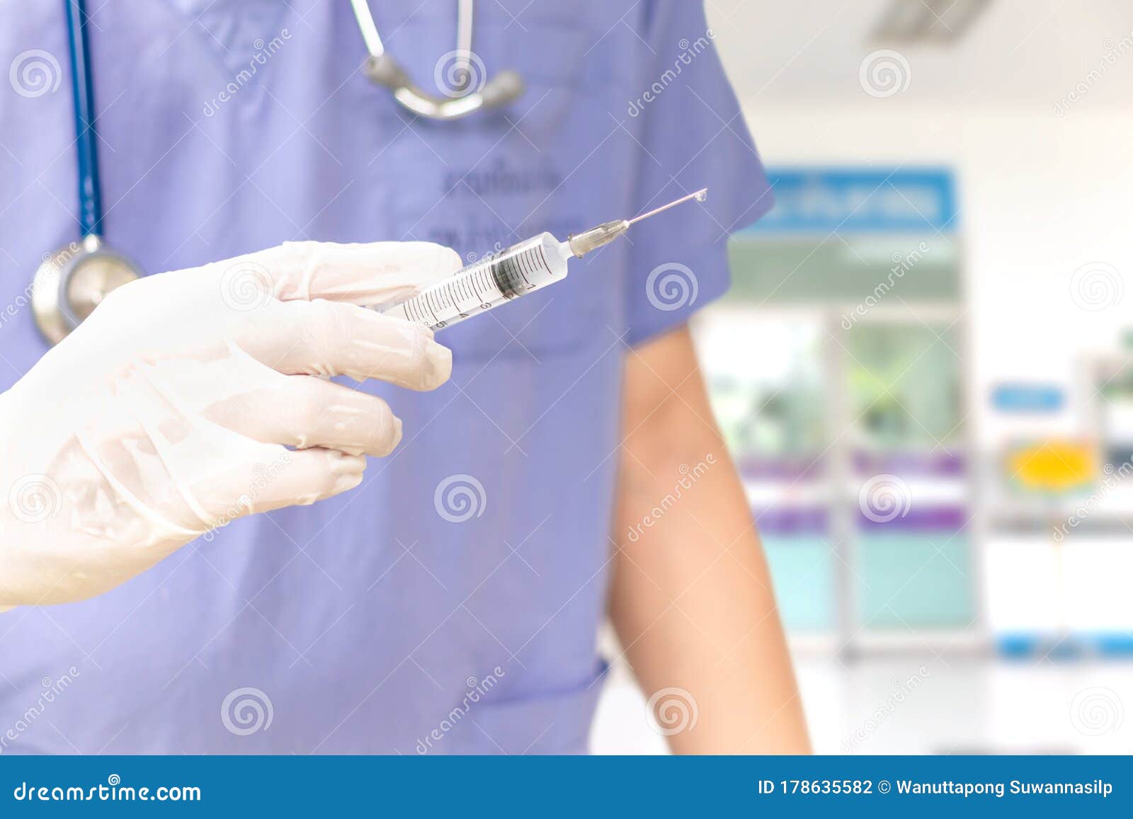Doctor Hand Holding Injection Needle Medical Doctor Picking Up