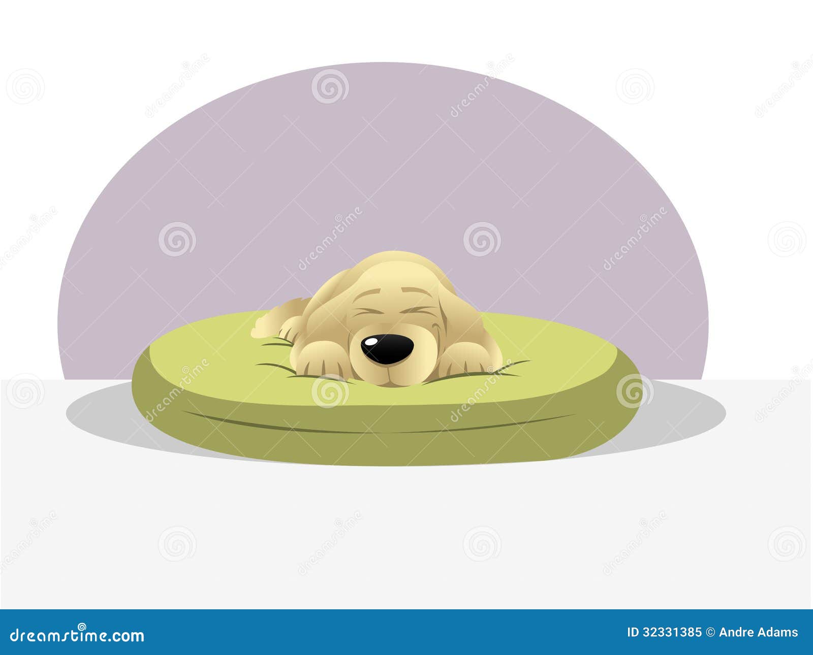 Cartoon illustration of a dog sleeping bed.