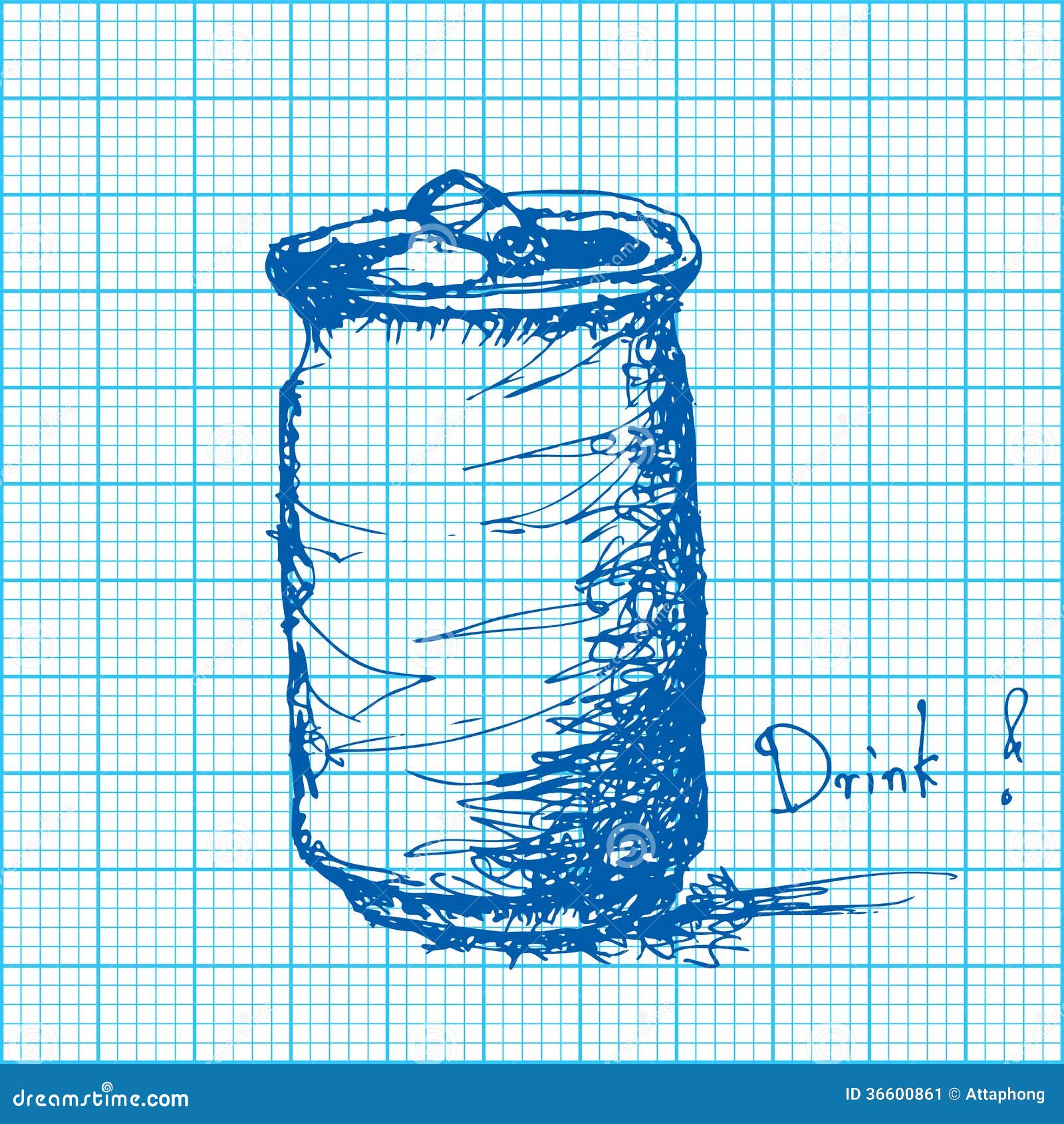drawing of soda can on graph paper vector stock image graph paper animal drawings