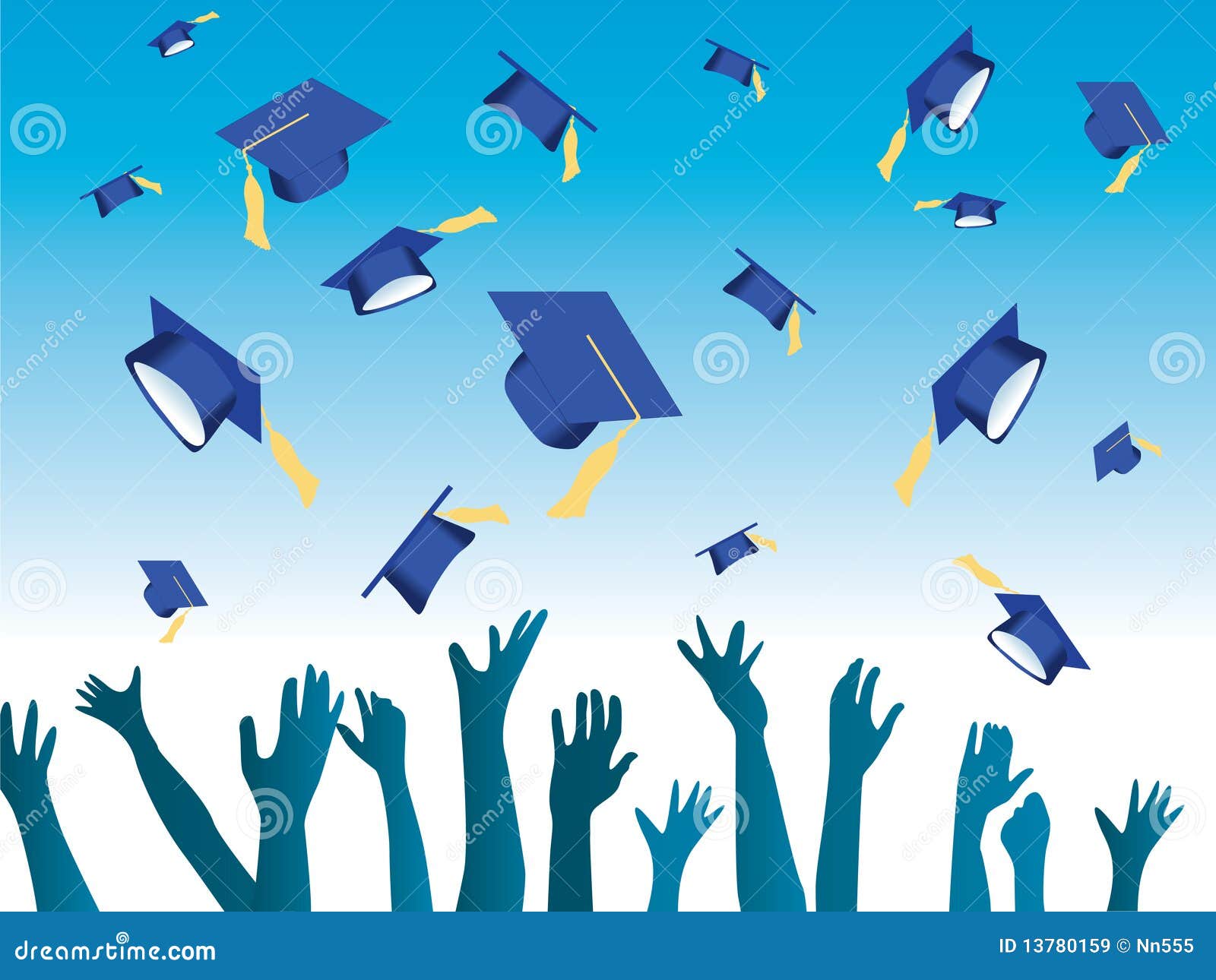 Throwing Graduation Caps Vector Throwing Graduation Caps Vector