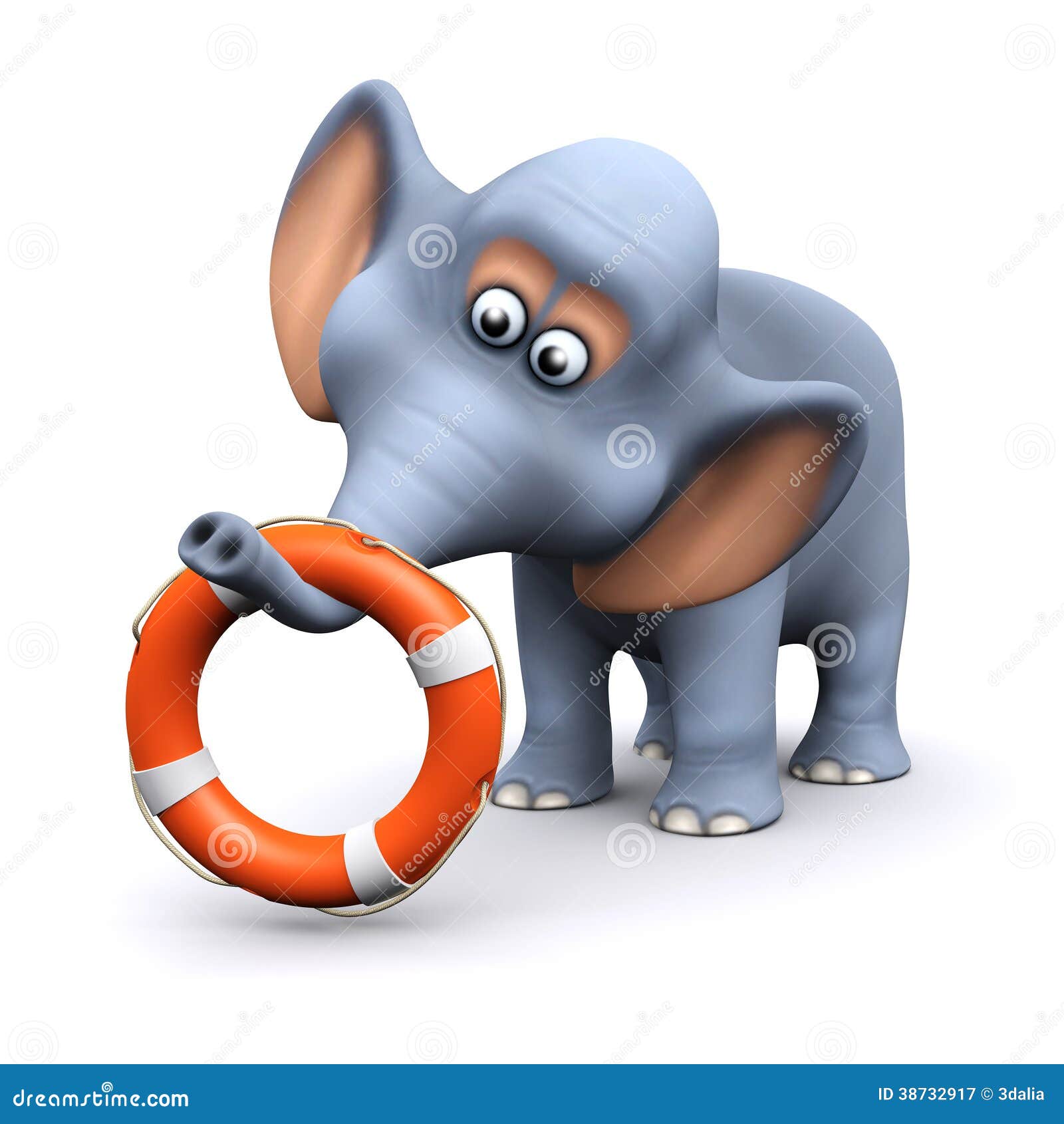 3d与救生圈的大象