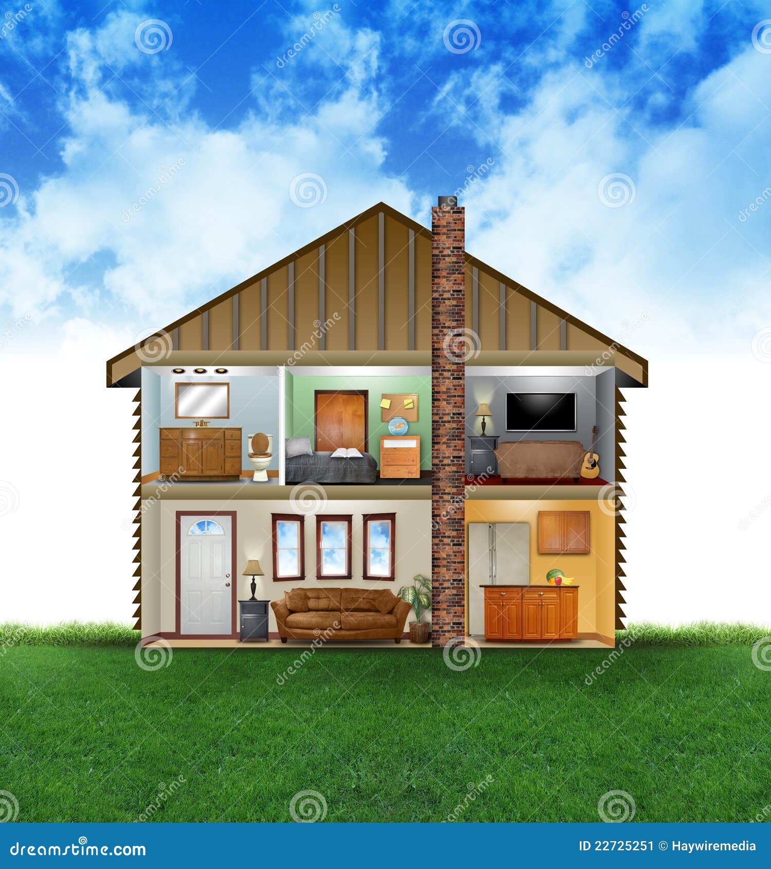 Eco Friendly House Interior Stock Image - Image: 22725251