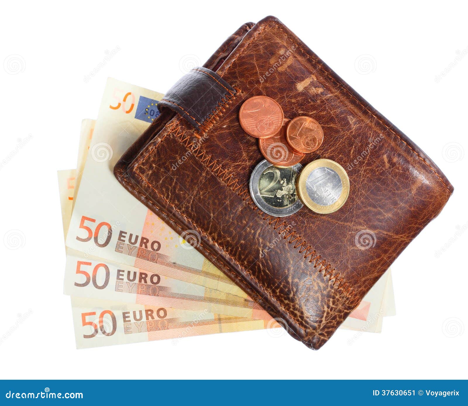 Economy And Finance. Wallet With Euro Banknote Isolated Stock Image - Image: 37630651