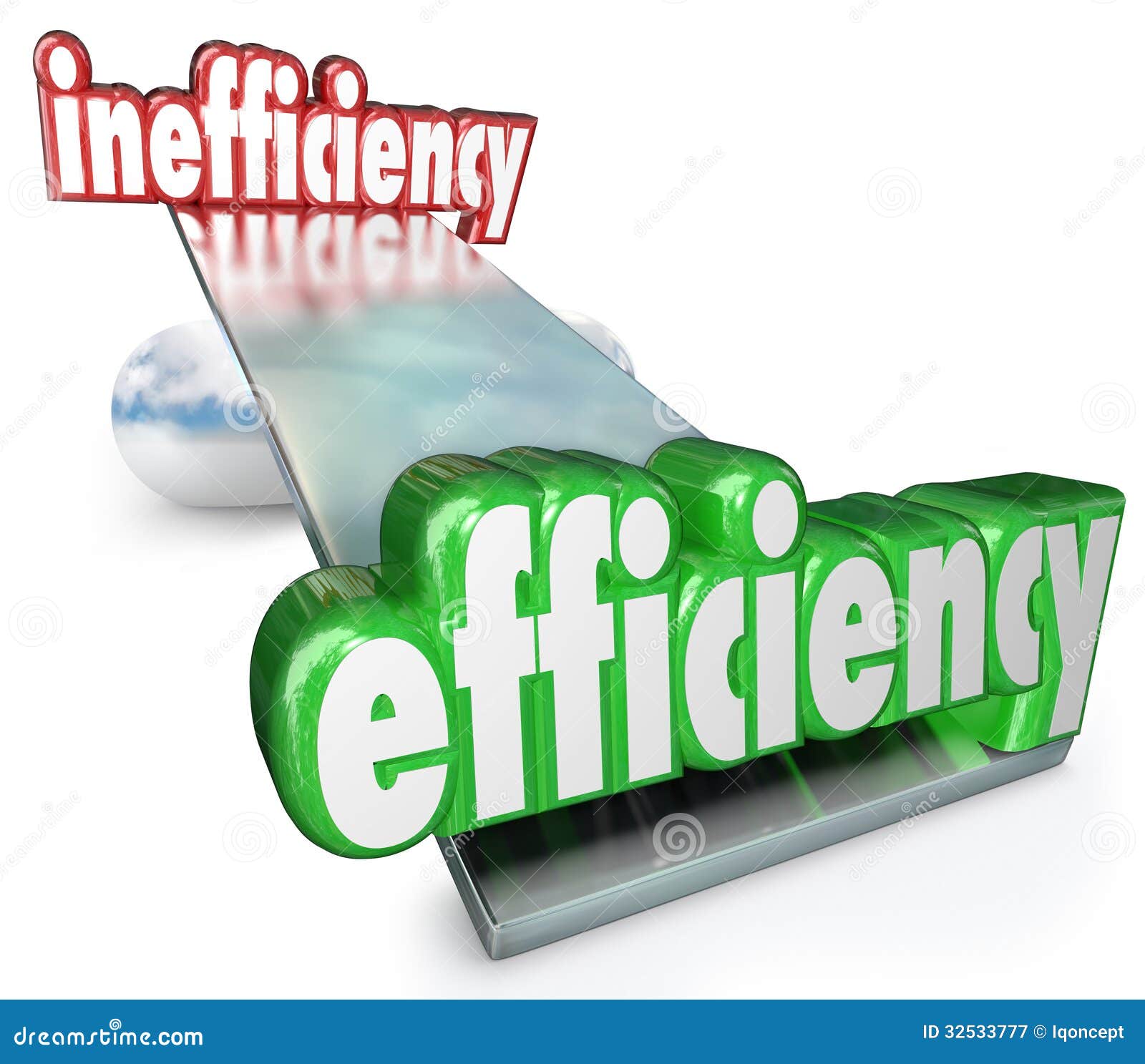 Efficiency Vs Inefficiency See-Saw Balance Productive Effective 