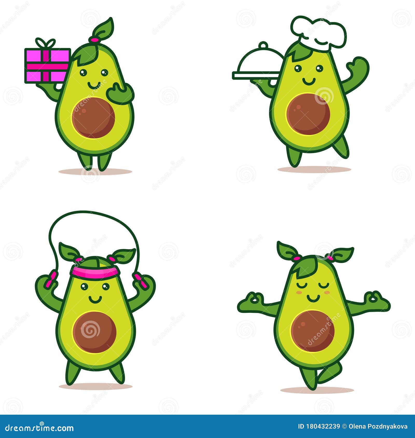 Ejercicio De Aguacate Comer Saludable Y En Buen Estado Ilustración