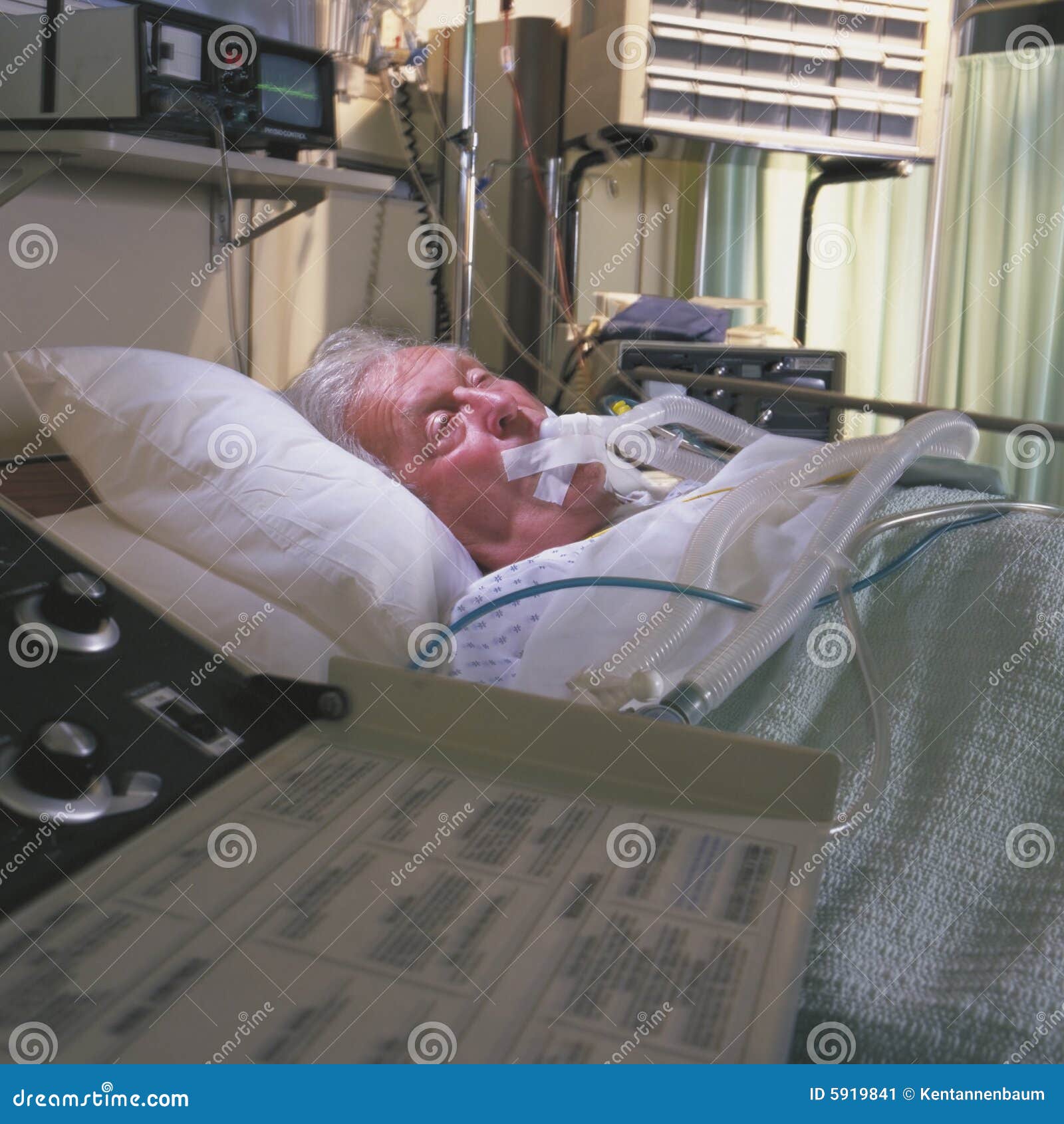 Elderly Man In Hospital Bed Stock Image Image 5919841
