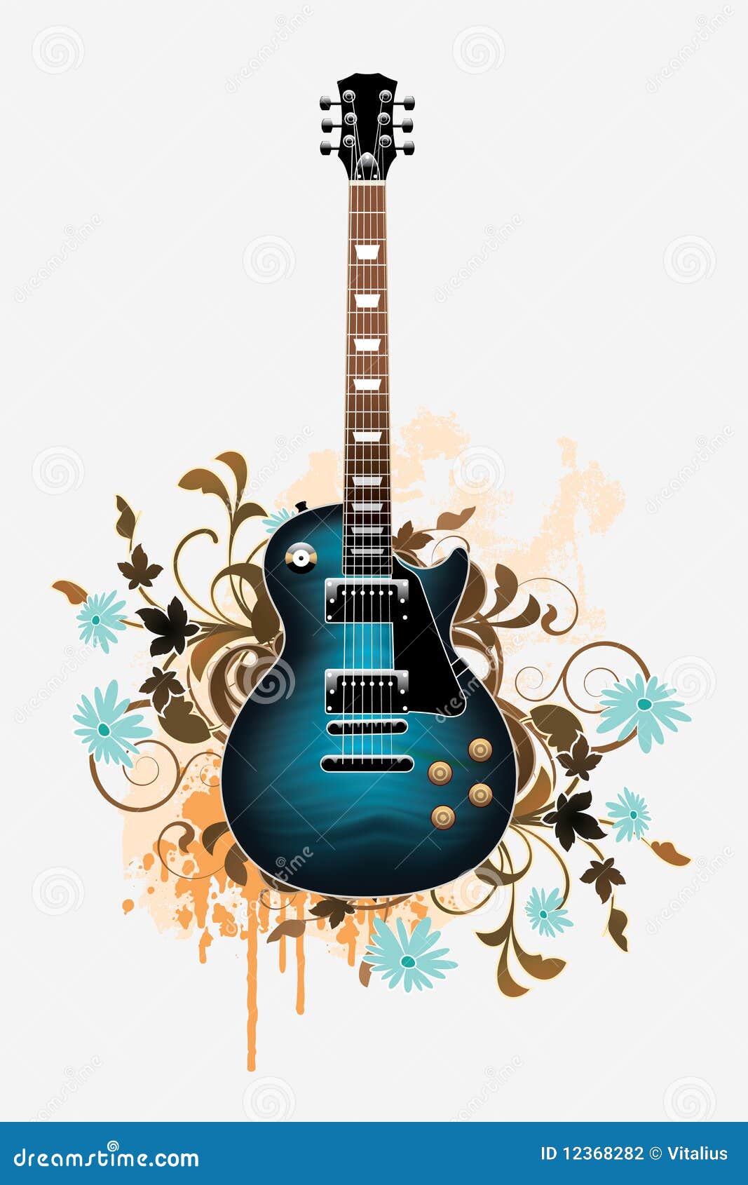 Electric Guitar With Design Elements Stock Photography - Image ...