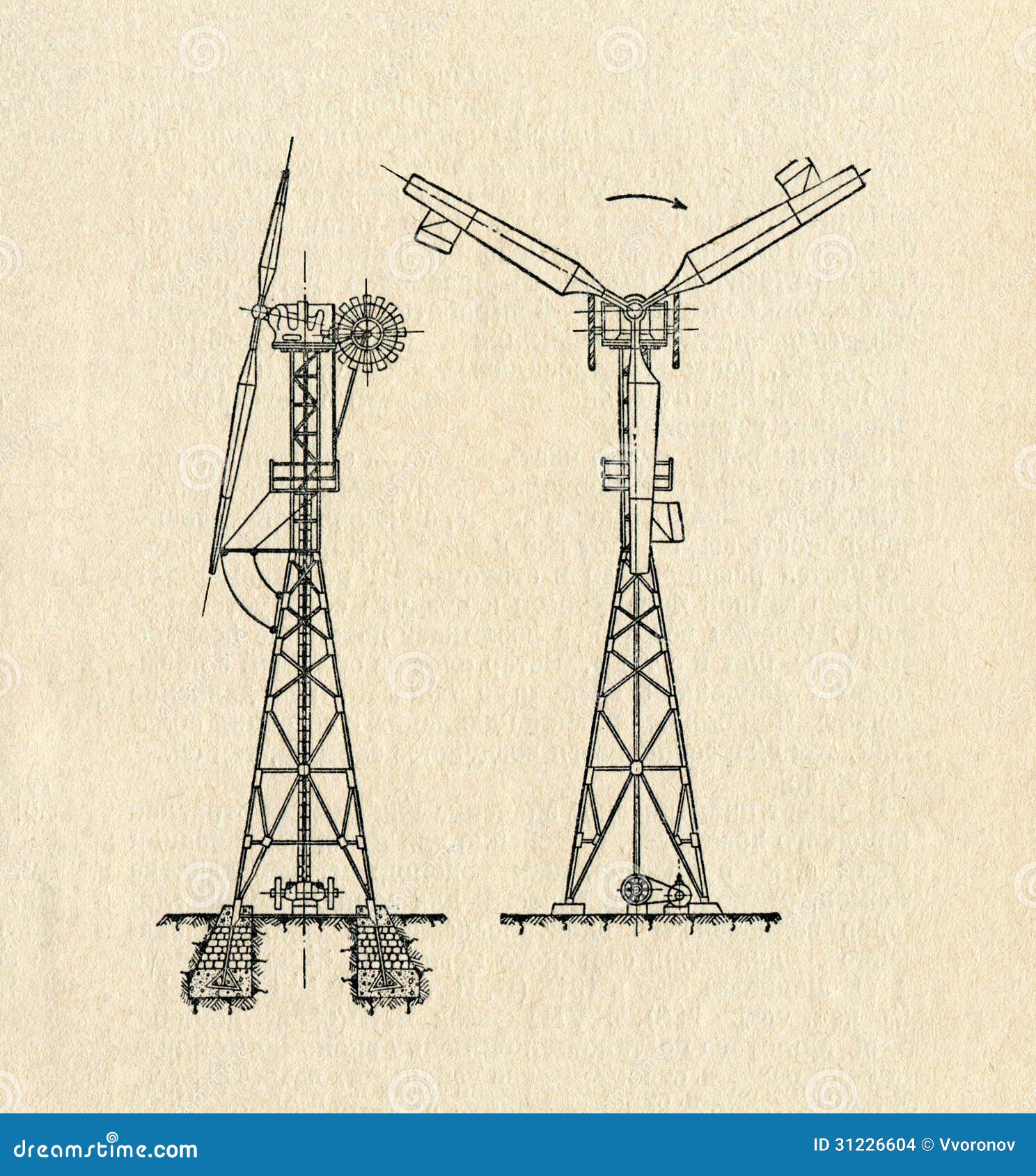 Electric Windmill Diagram Stock Images - Image: 31226604