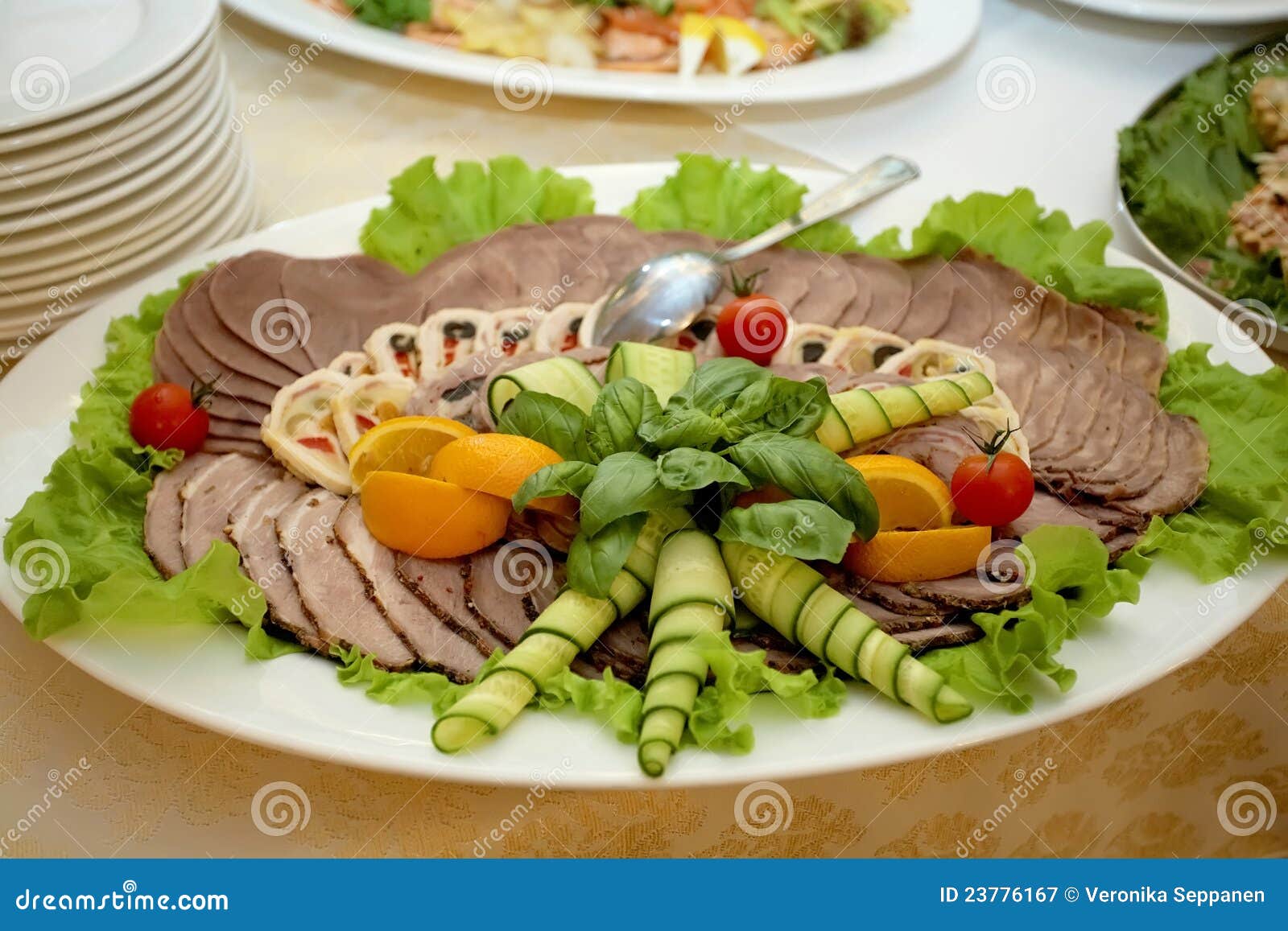 Delicious colorful and fresh canape mix at a Buffet Table, Cattering.