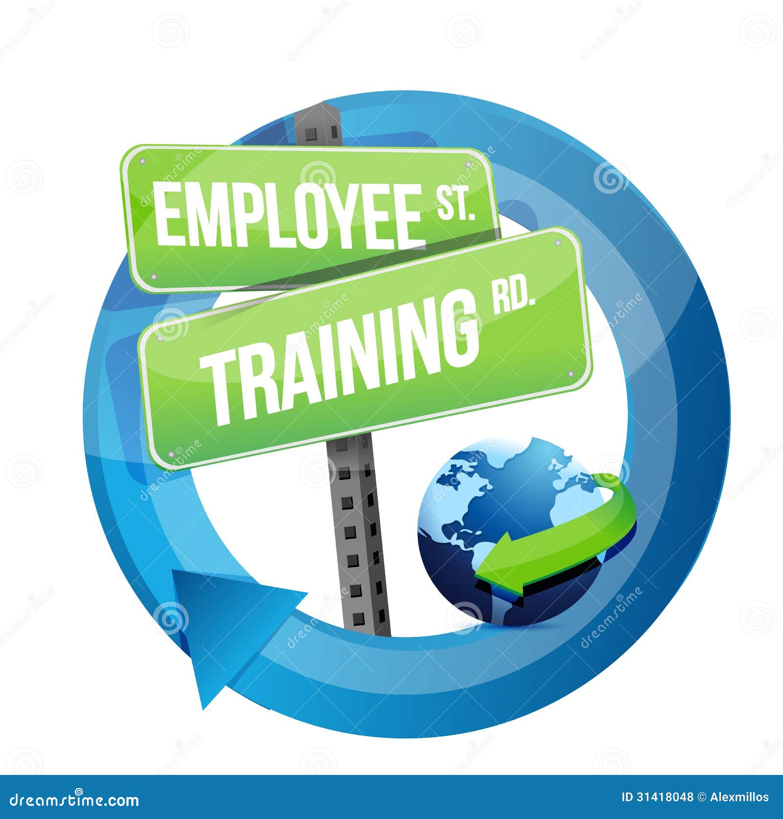 employee-training-road-sign-illustration