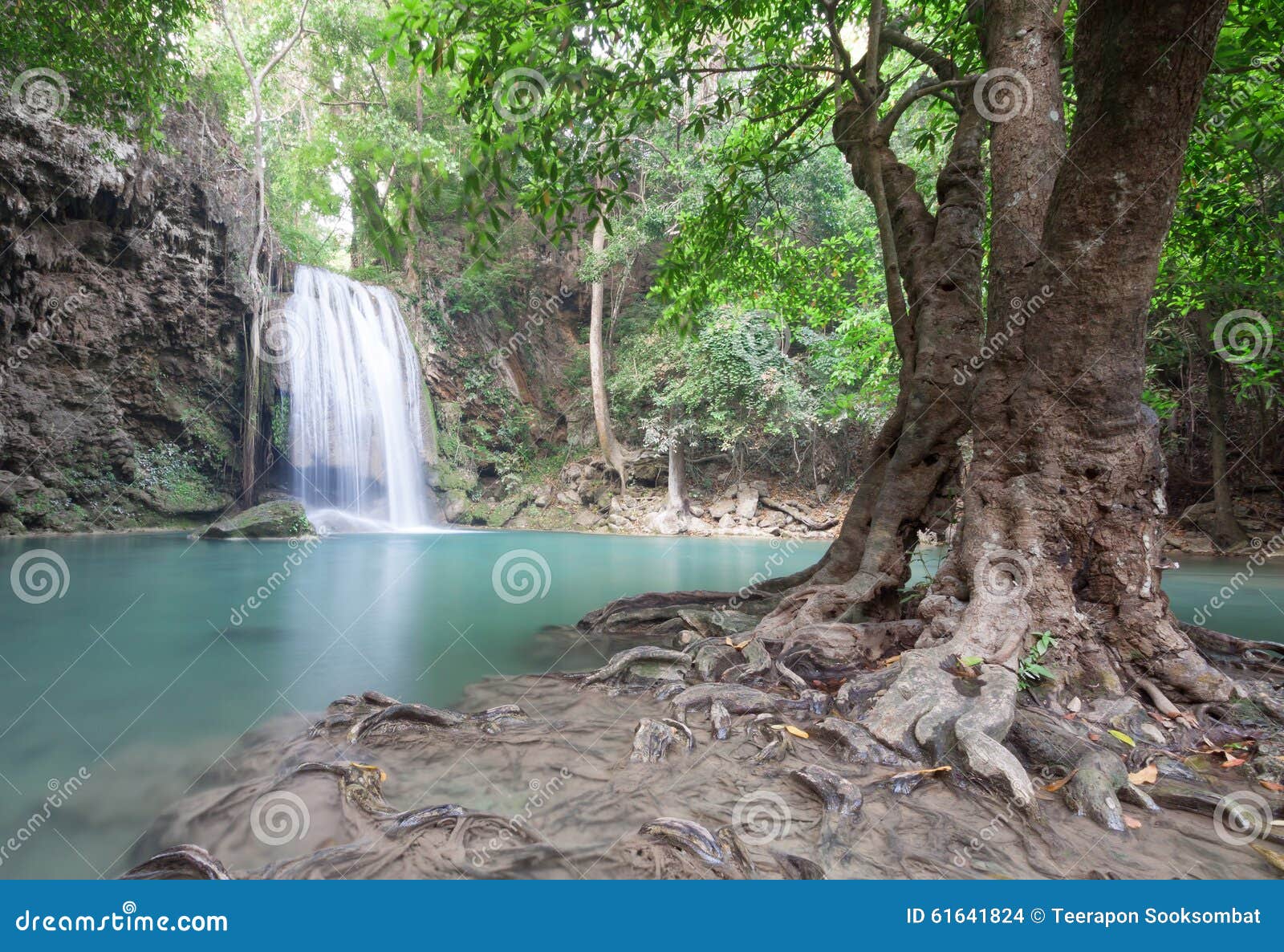 Erawan Waterfall Stock Photo - Image: 61641824