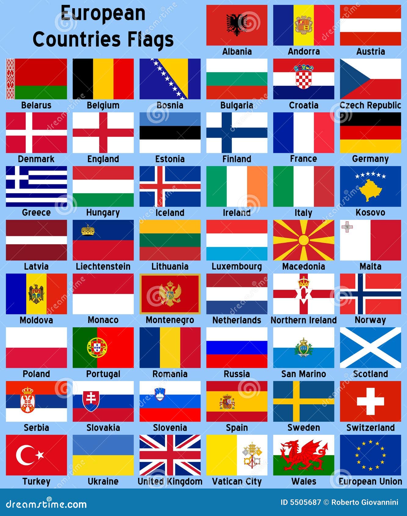 European Countries Flags Royalty Free Stock Photography - Image: 5505687