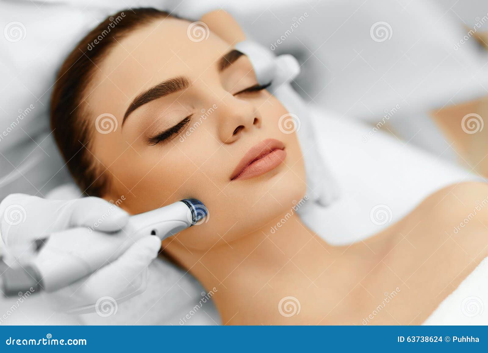 Face Skin Care. Facial Hydro Microdermabrasion Peeling Treatment Stock