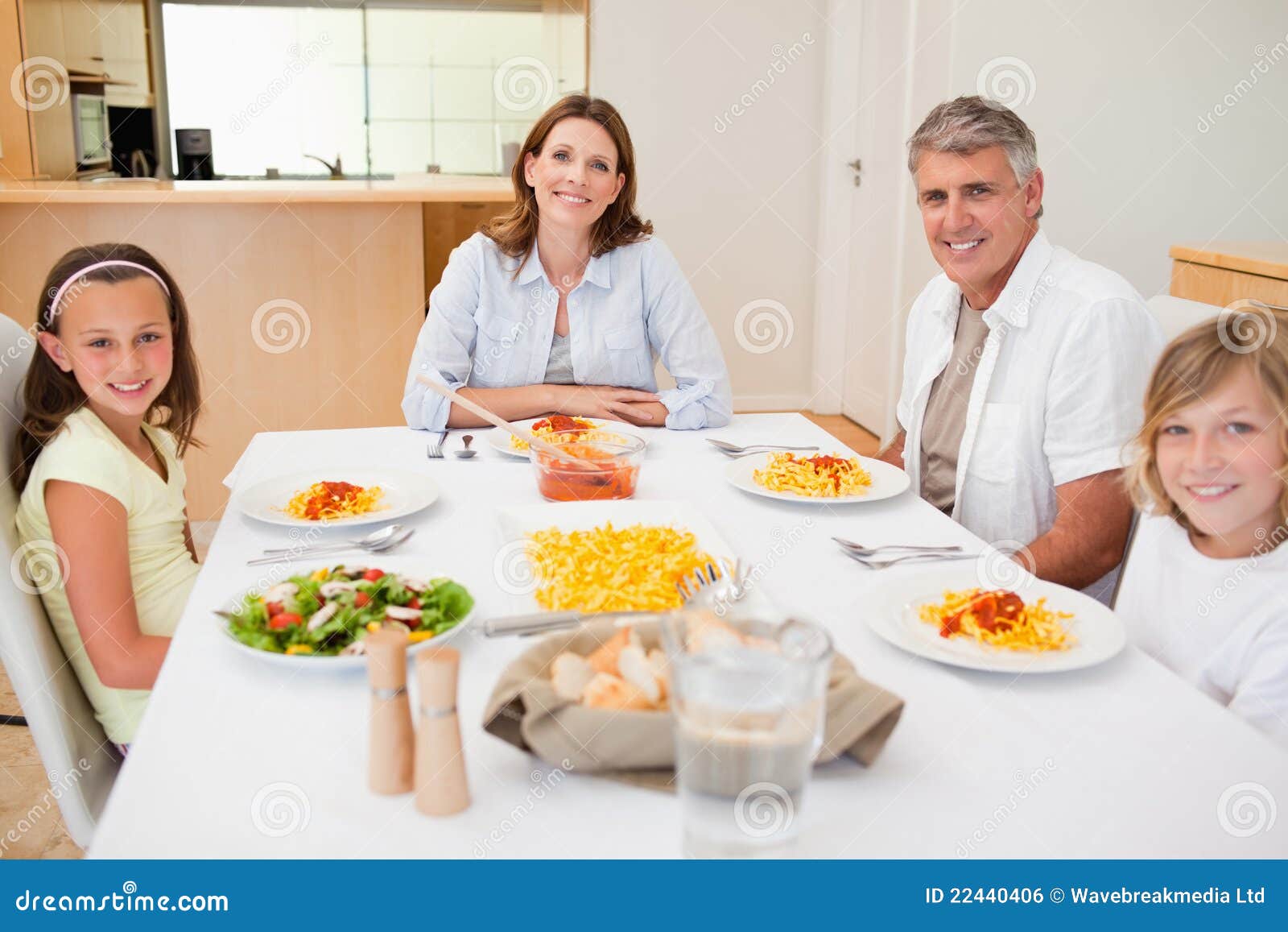 Family Having Dinner Royalty Free Stock Image - Image: 22440406