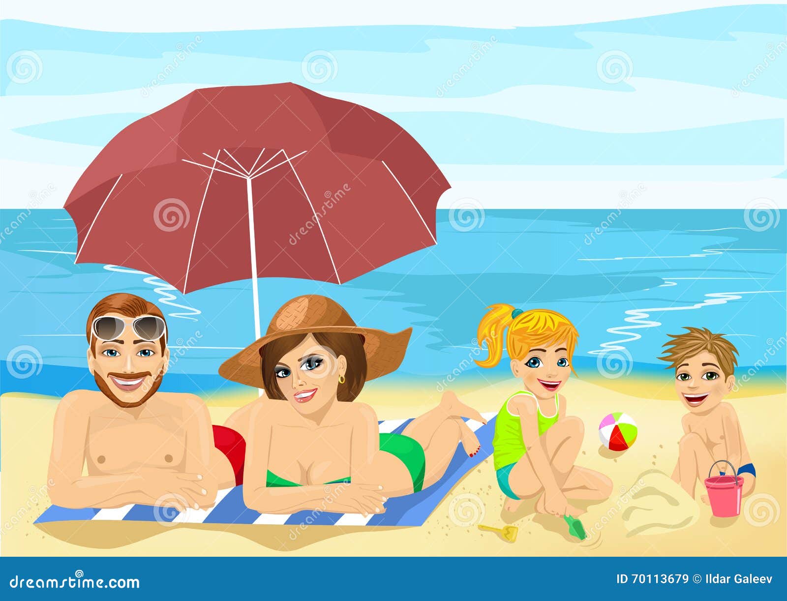 clipart family at the beach - photo #41