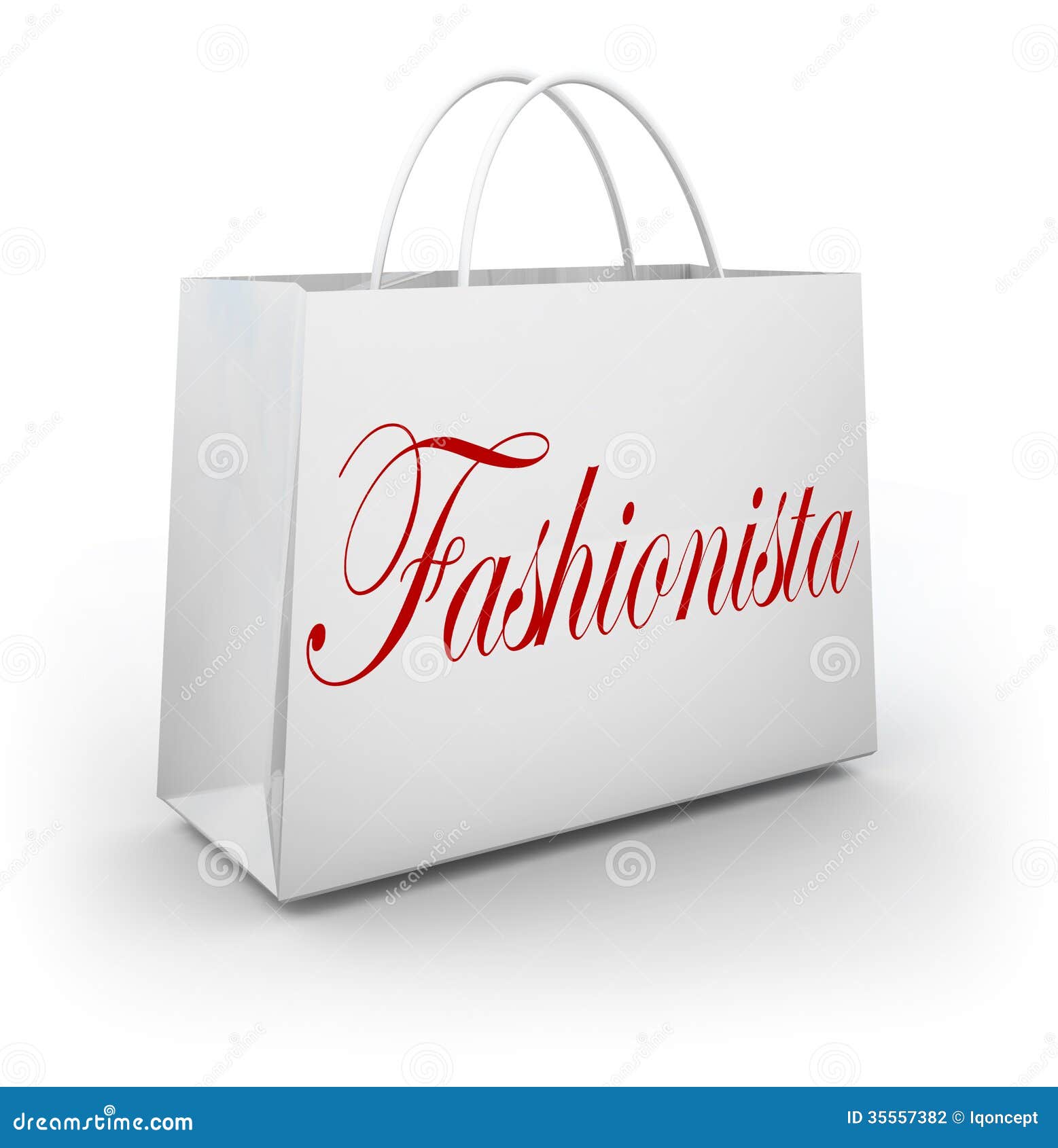 Fashionista word on a paper shopping bag illustrating a person who is ...